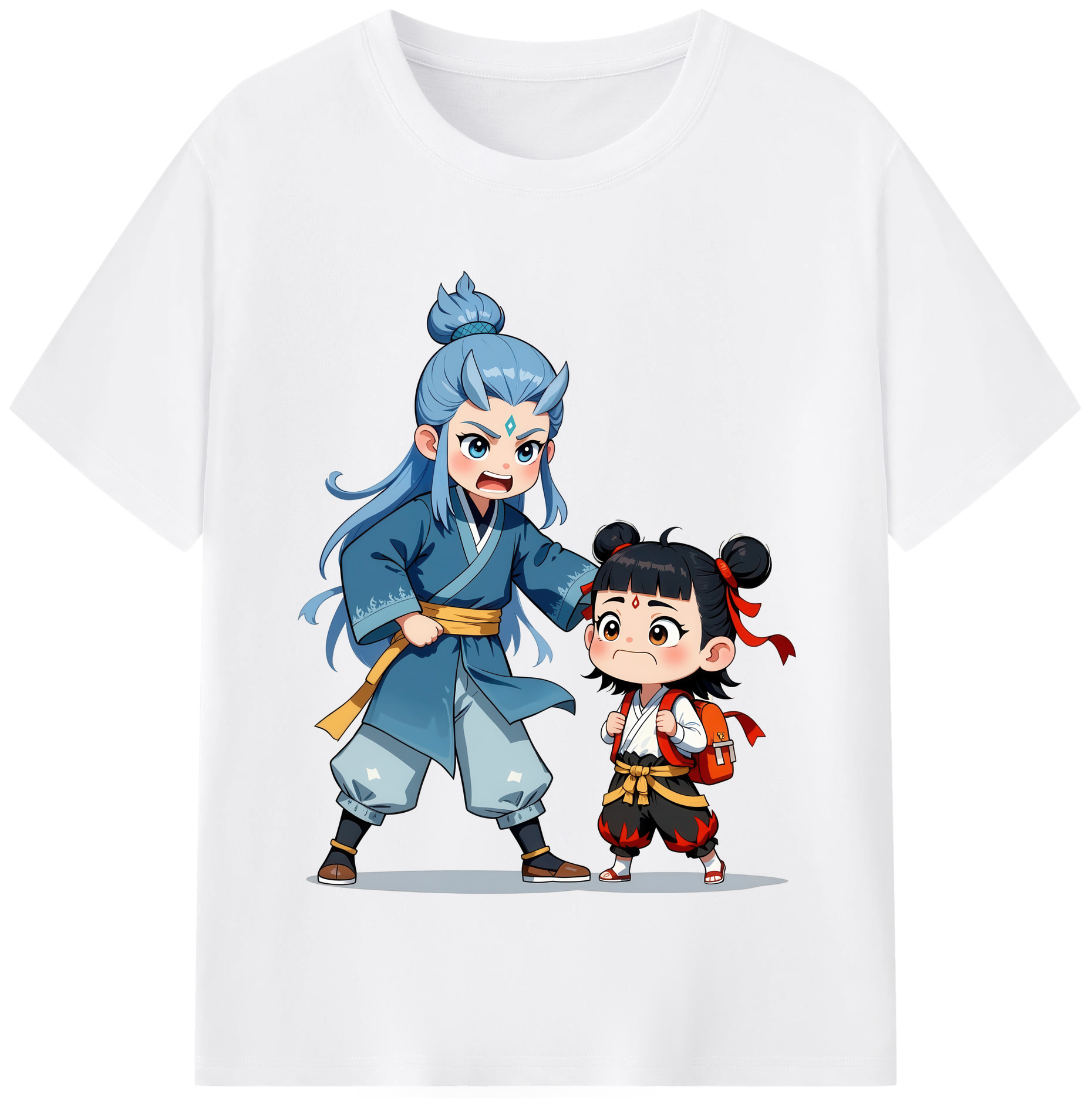 （画像用） Ne Zha 2 ナタ 魔童の大暴れ 綿100％半袖Tシャツ（フロントプリント）