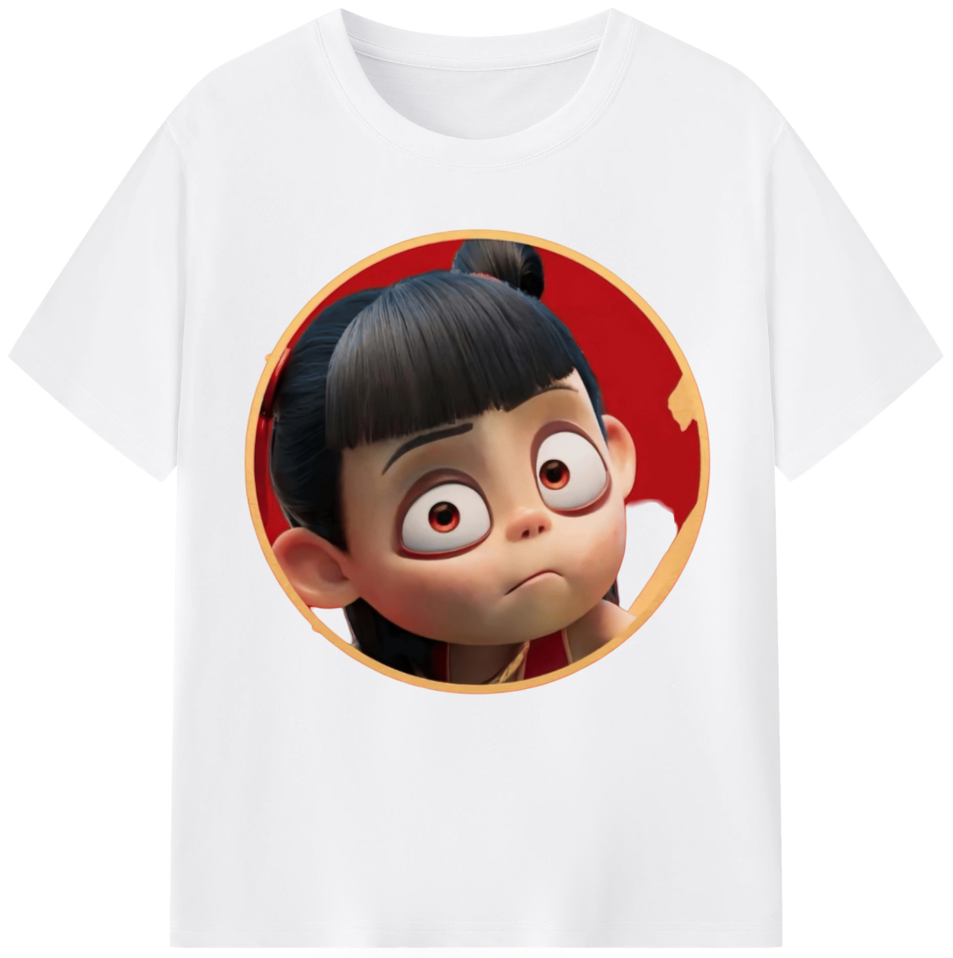 （画像用） Ne Zha 2 ナタ 魔童の大暴れ 綿100％半袖Tシャツ（フロントプリント）