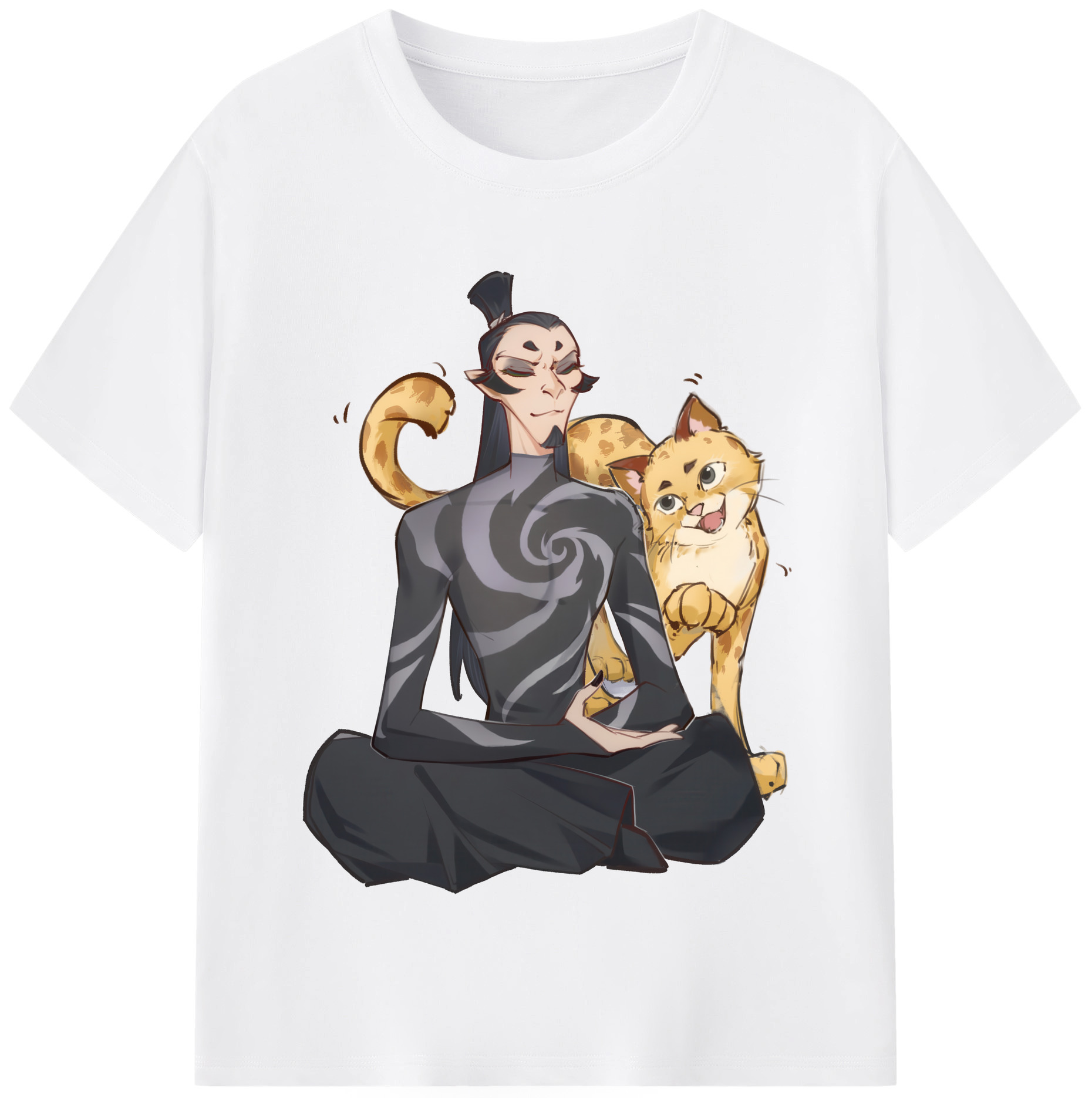 （画像用） Ne Zha 2 ナタ 魔童の大暴れ 綿100％半袖Tシャツ（フロントプリント）