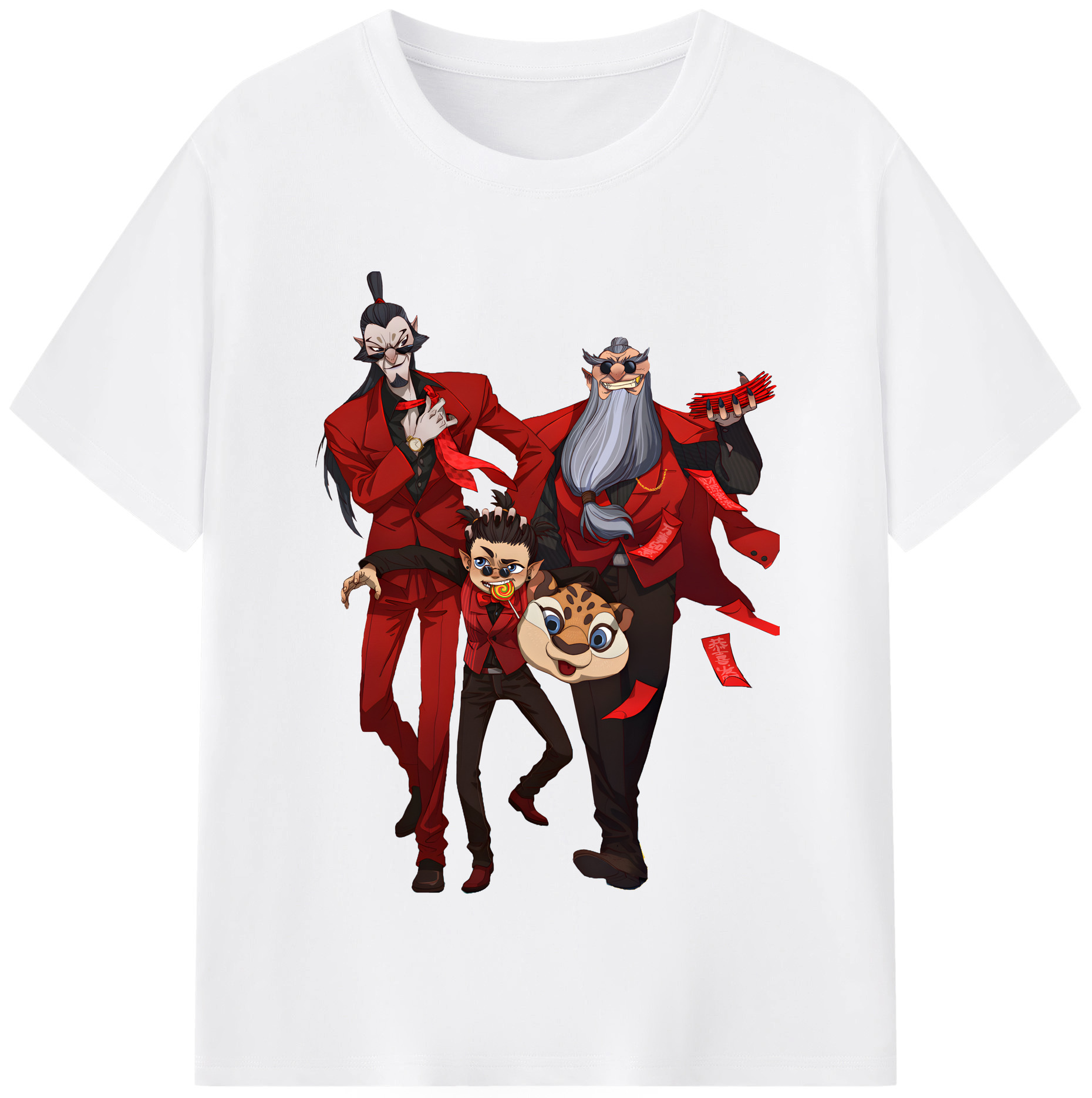 （画像用） Ne Zha 2 ナタ 魔童の大暴れ 綿100％半袖Tシャツ（フロントプリント）