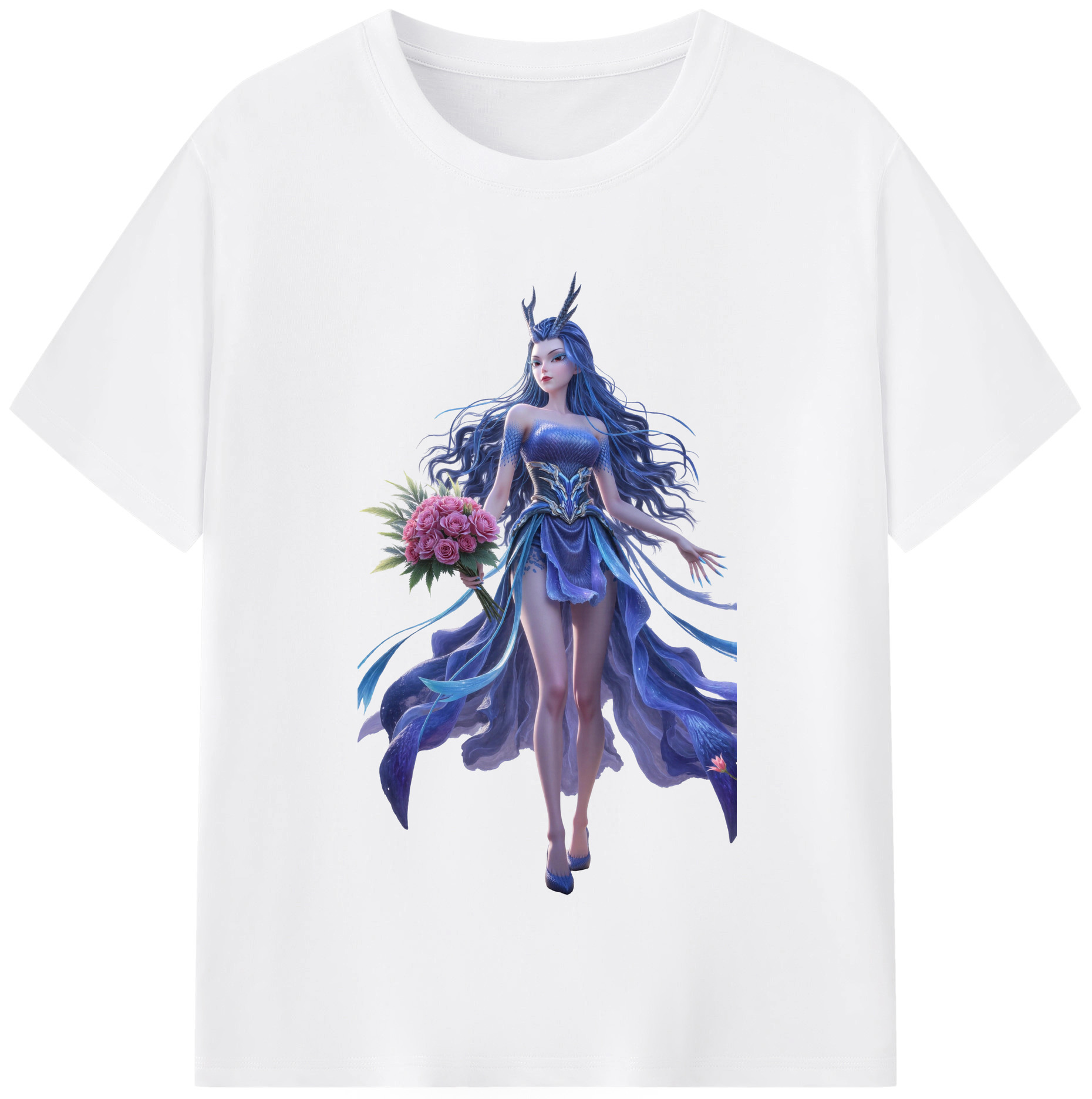 （画像用） Ne Zha 2 ナタ 魔童の大暴れ 綿100％半袖Tシャツ（フロントプリント）