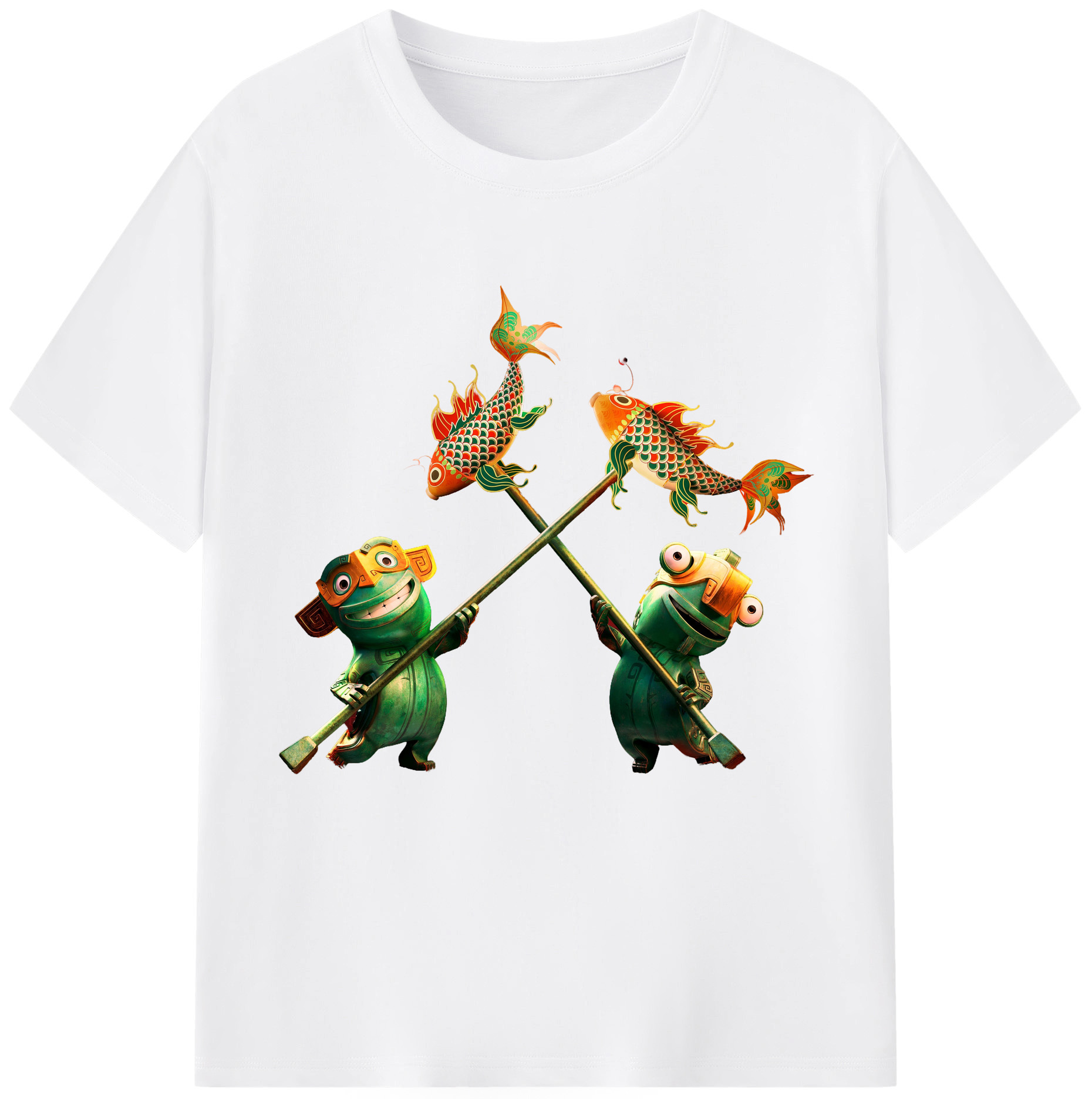 （画像用） Ne Zha 2 ナタ 魔童の大暴れ 綿100％半袖Tシャツ（フロントプリント）