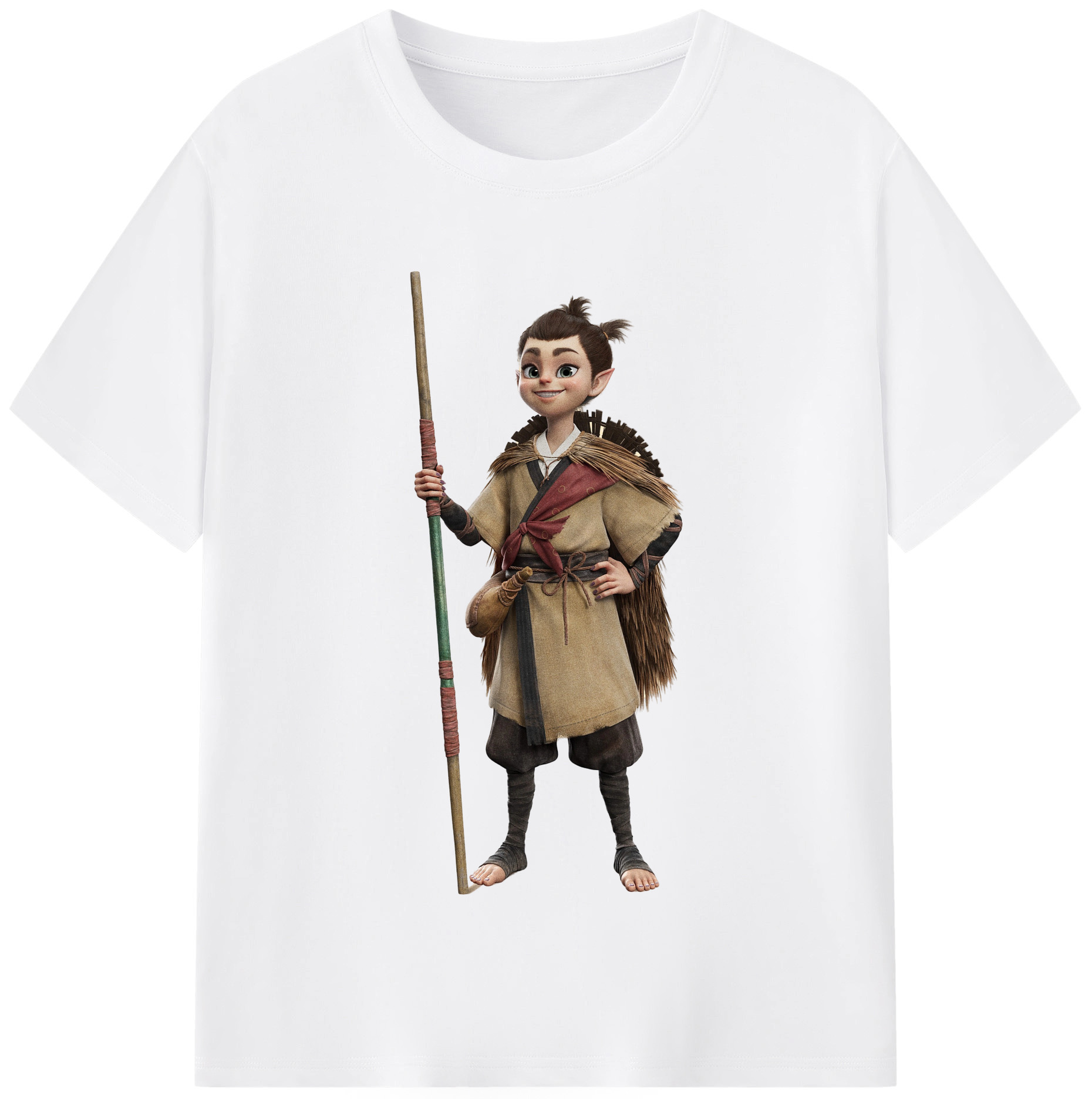 （画像用） Ne Zha 2 ナタ 魔童の大暴れ 綿100％半袖Tシャツ（フロントプリント）