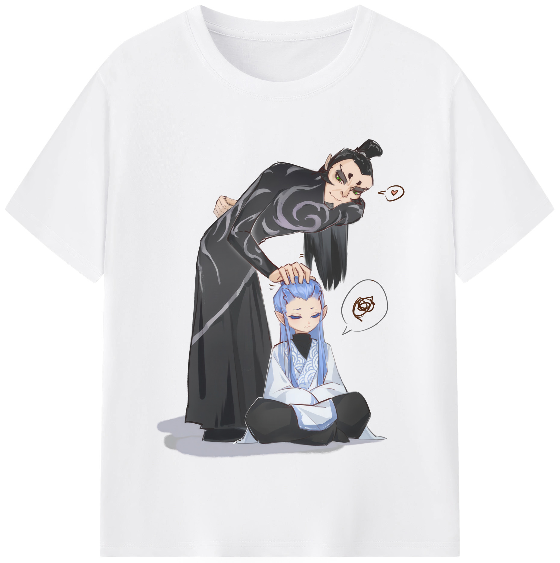 （画像用） Ne Zha 2 ナタ 魔童の大暴れ 綿100％半袖Tシャツ（フロントプリント）