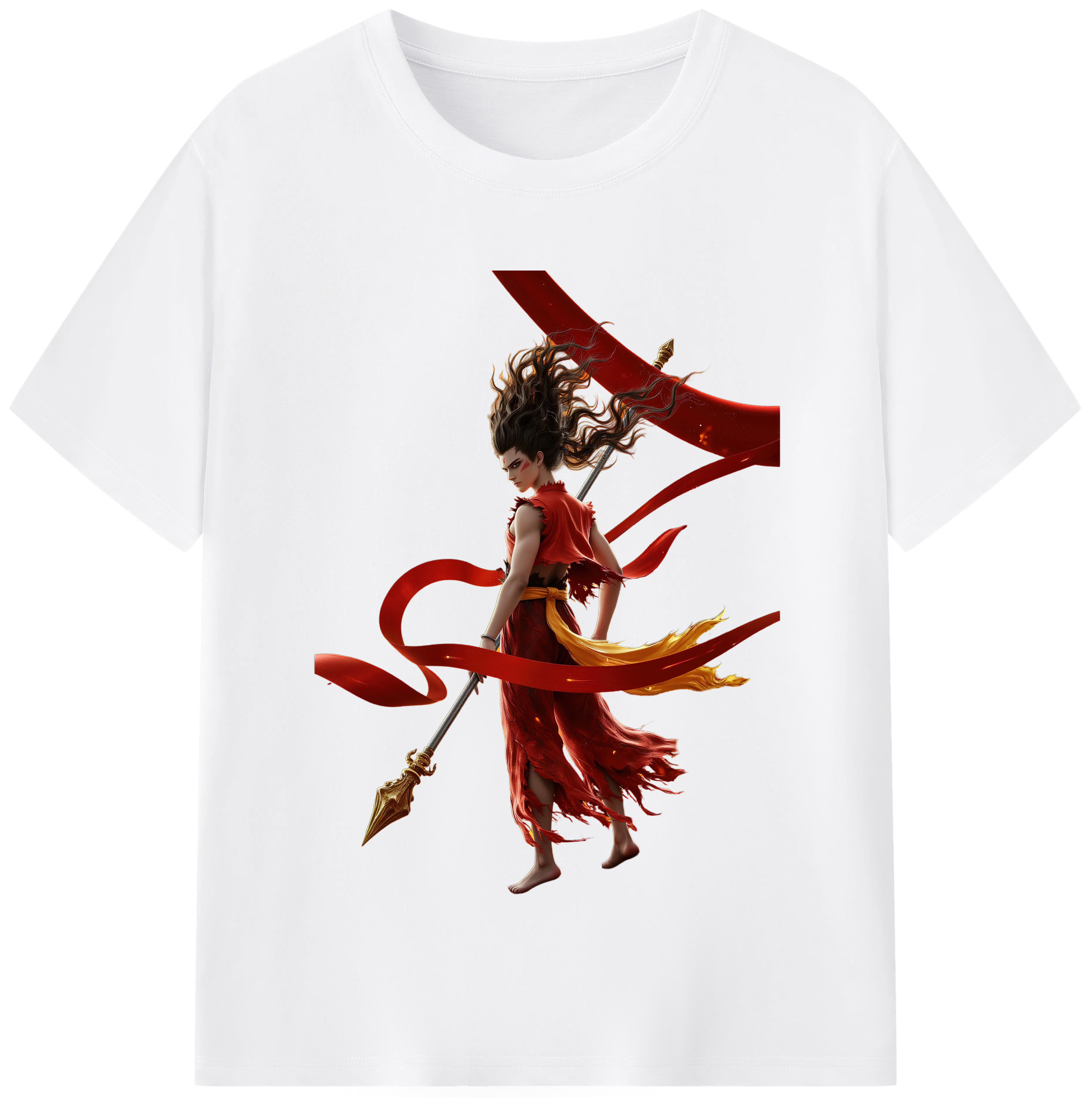 （画像用） Ne Zha 2 ナタ 魔童の大暴れ 綿100％半袖Tシャツ（フロントプリント）