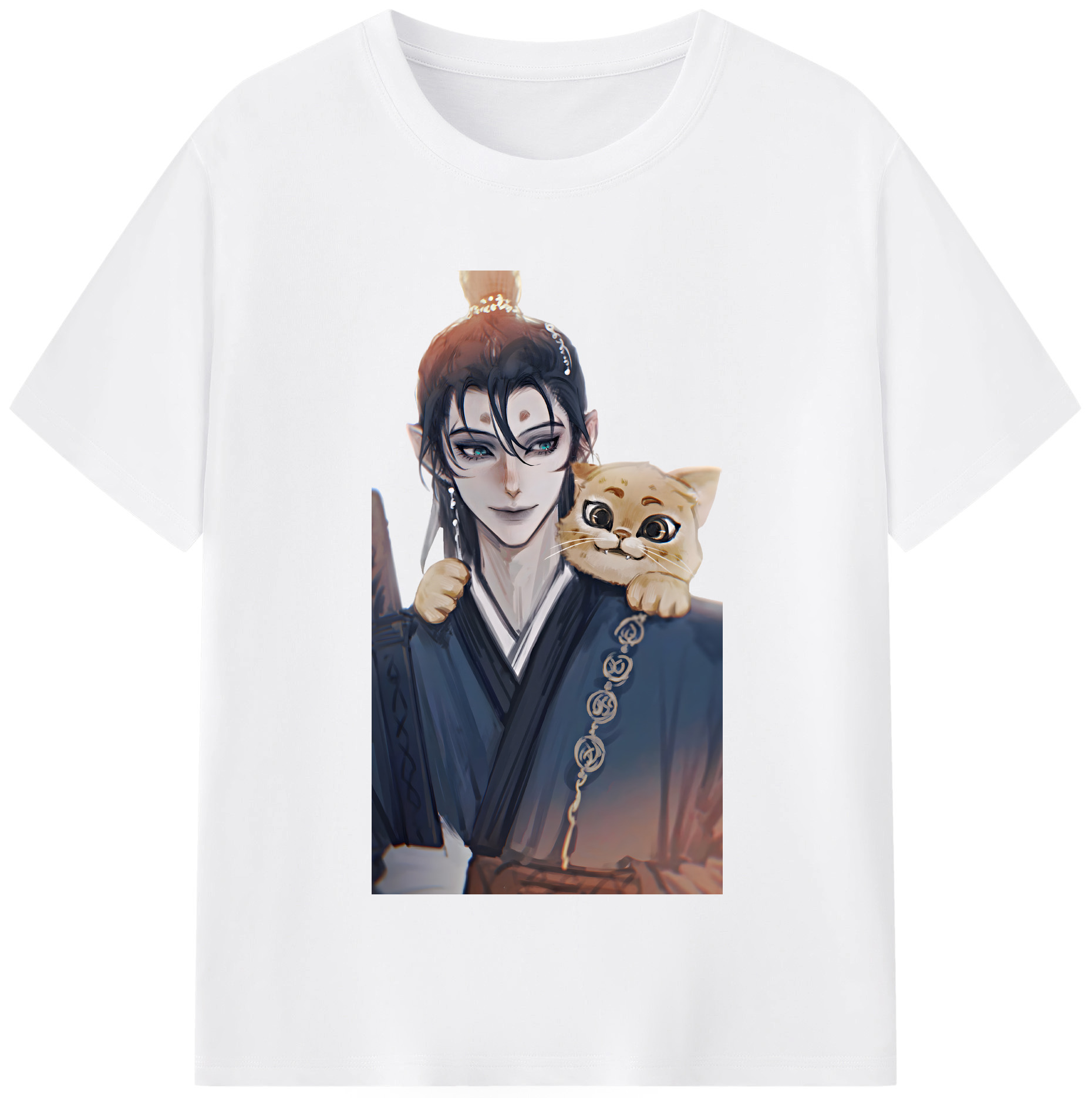 （画像用） Ne Zha 2 ナタ 魔童の大暴れ 綿100％半袖Tシャツ（フロントプリント）
