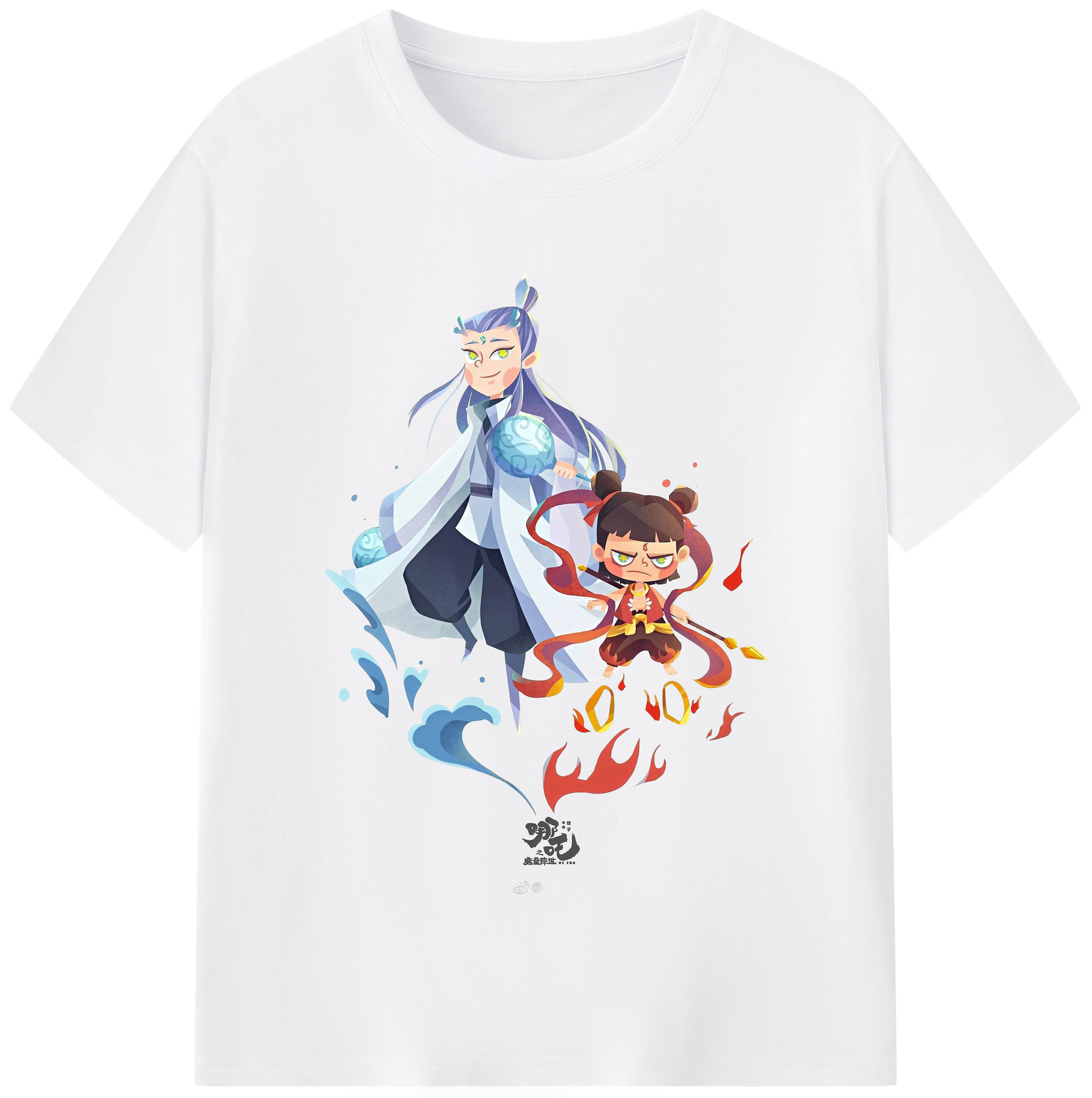 （画像用） Ne Zha 2 ナタ 魔童の大暴れ 綿100％半袖Tシャツ（フロントプリント）
