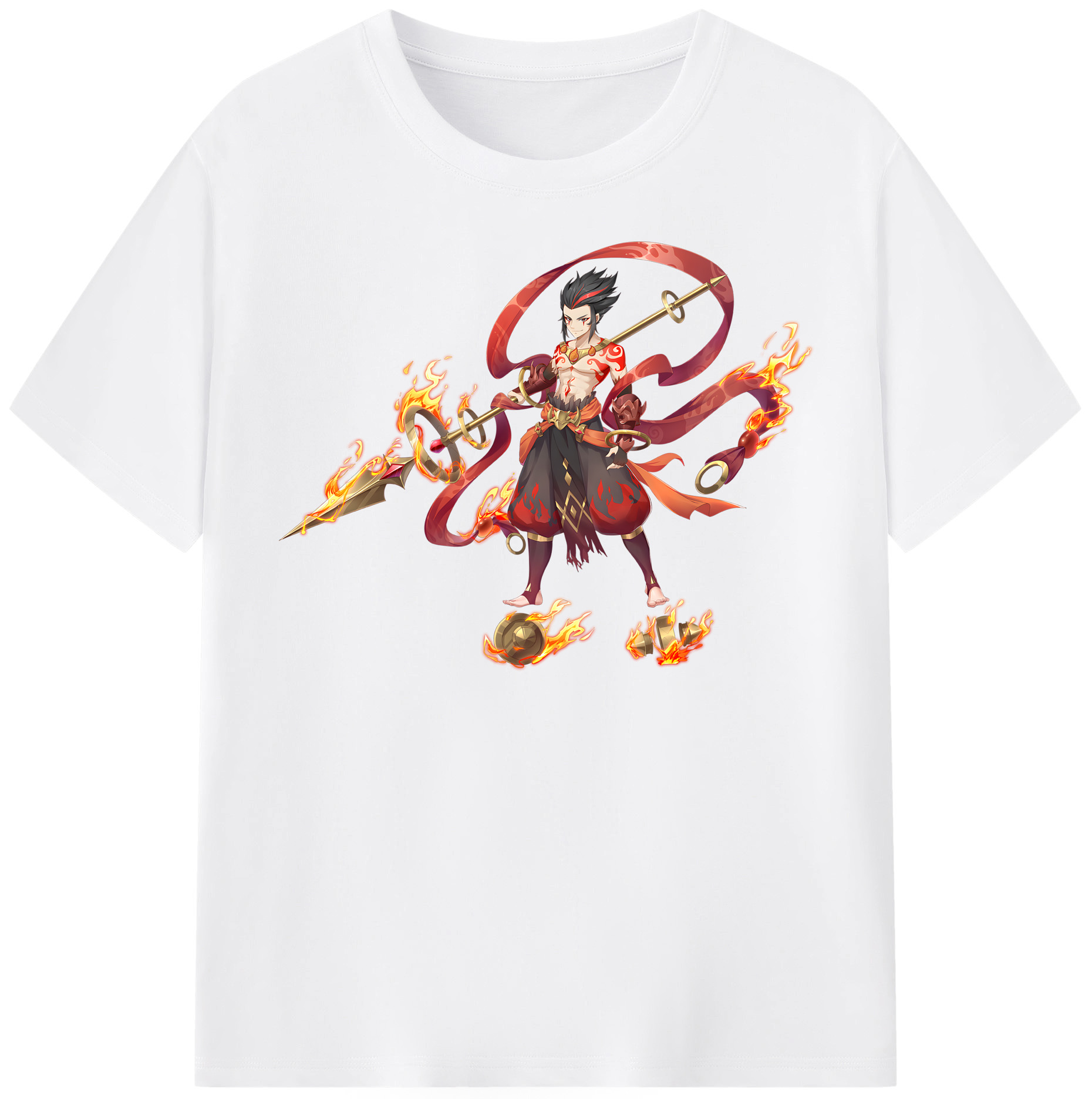 （画像用） Ne Zha 2 ナタ 魔童の大暴れ 綿100％半袖Tシャツ（フロントプリント）