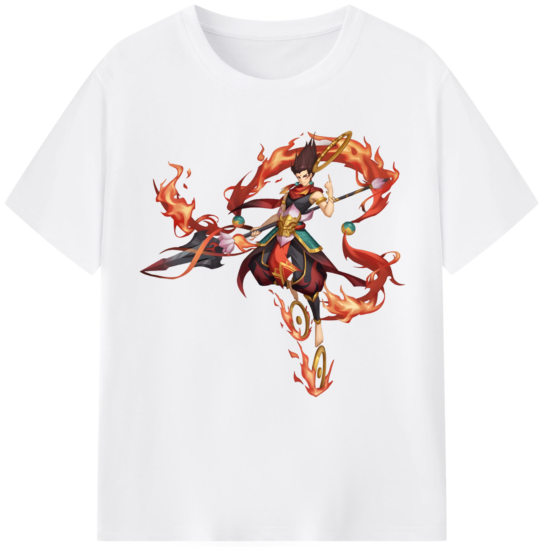 （画像用） Ne Zha 2 ナタ 魔童の大暴れ 綿100％半袖Tシャツ（フロントプリント）