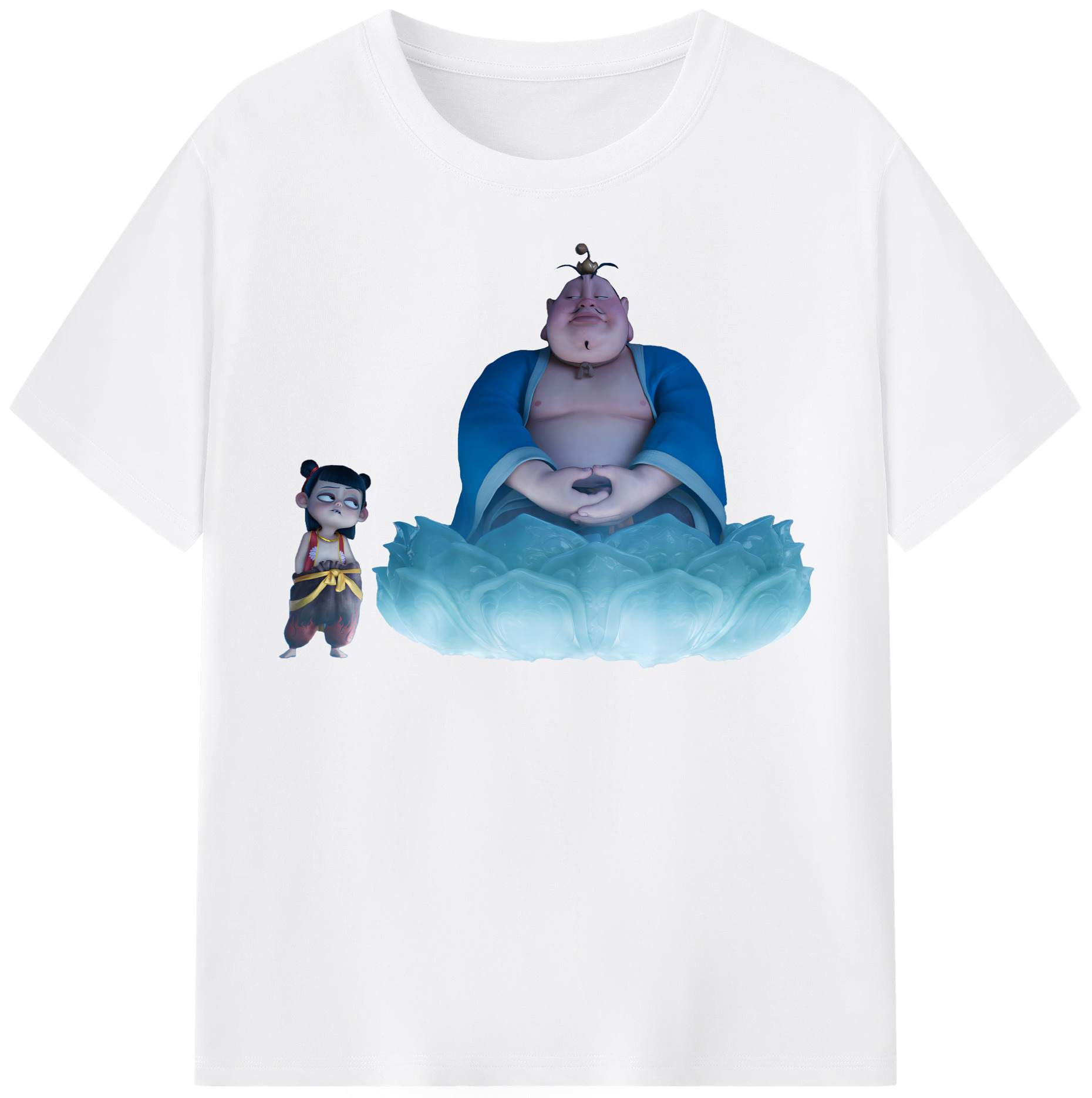 （画像用） Ne Zha 2 ナタ 魔童の大暴れ 綿100％半袖Tシャツ（フロントプリント）