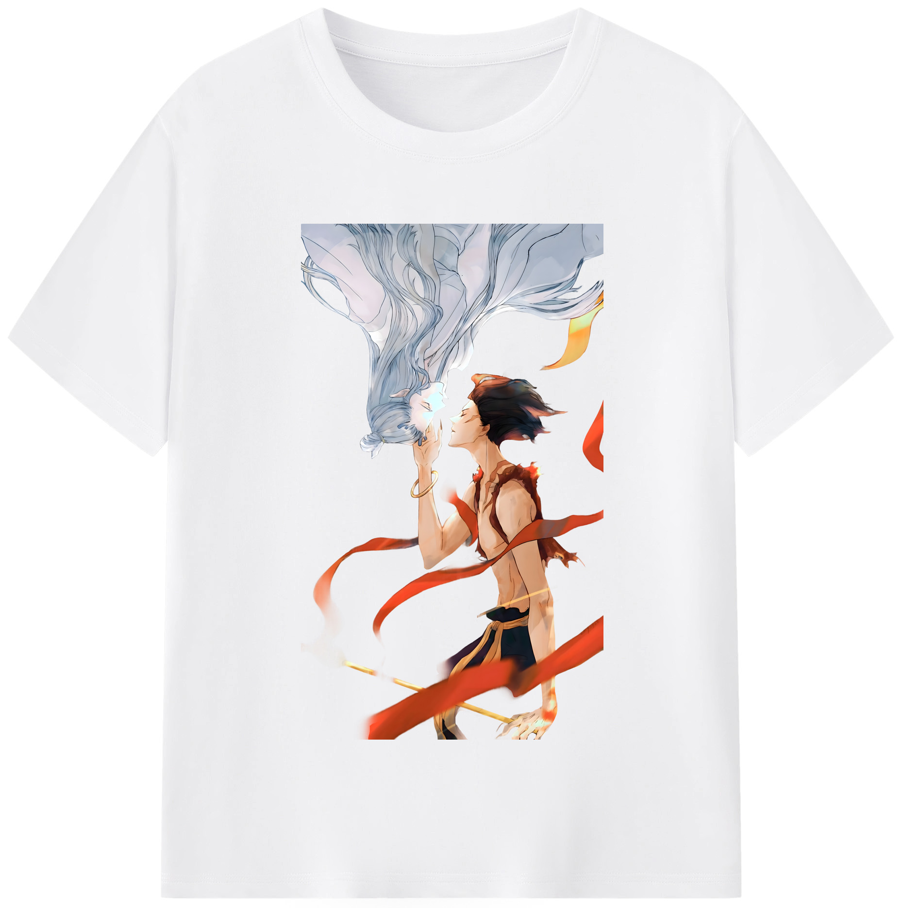 （画像用） Ne Zha 2 ナタ 魔童の大暴れ 綿100％半袖Tシャツ（フロントプリント）