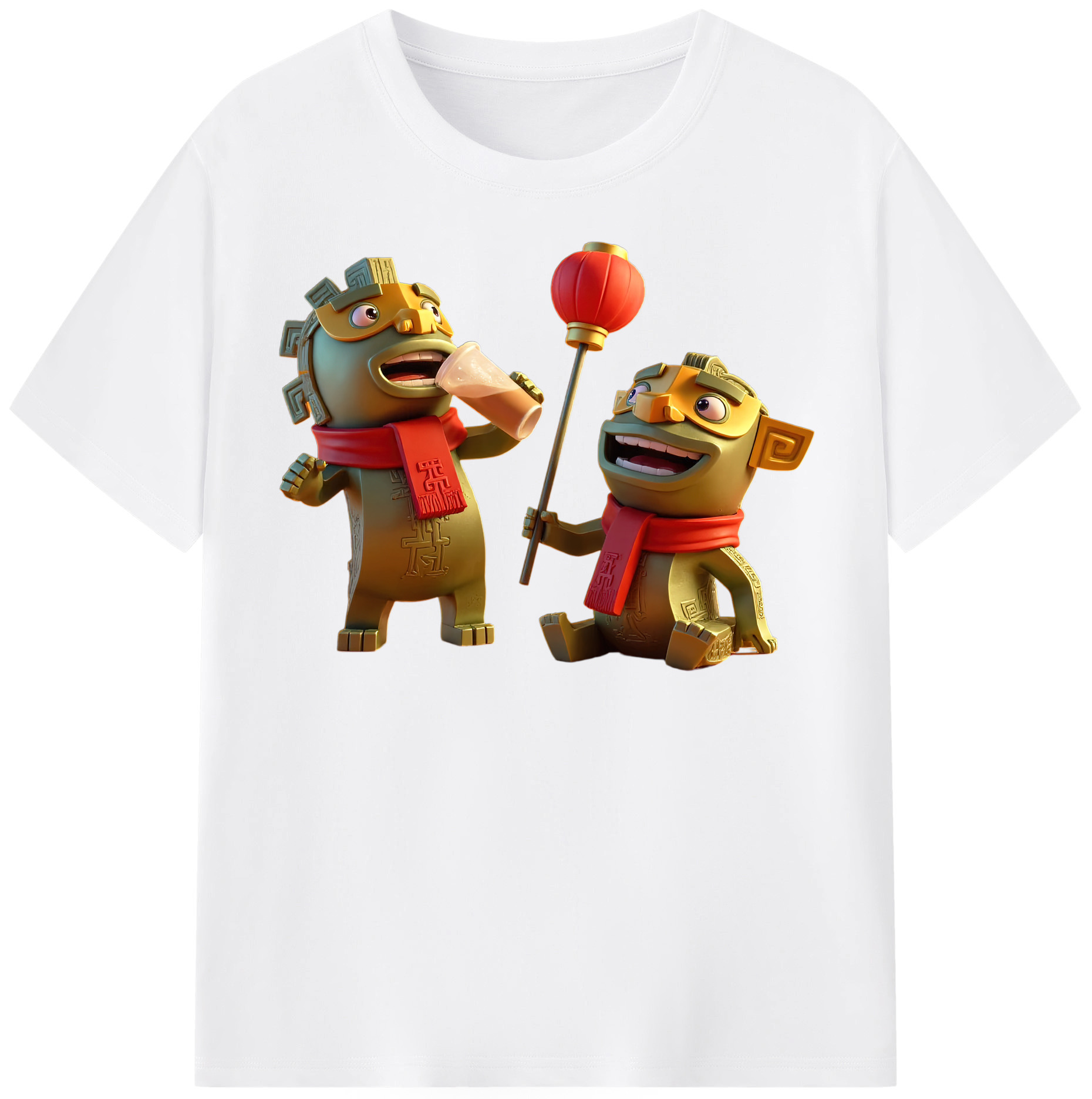 （画像用） Ne Zha 2 ナタ 魔童の大暴れ 綿100％半袖Tシャツ（フロントプリント）