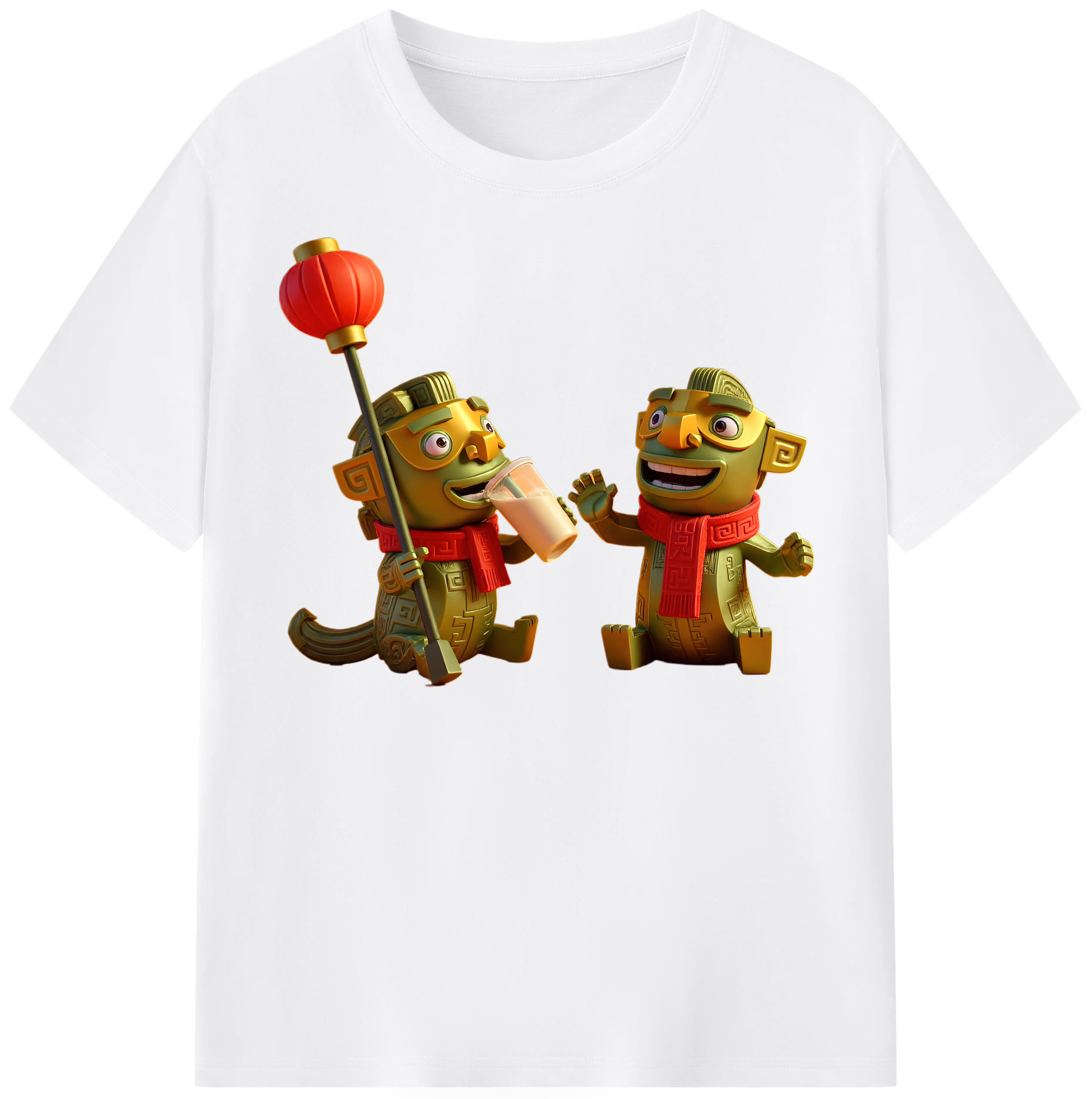 （画像用） Ne Zha 2 ナタ 魔童の大暴れ 綿100％半袖Tシャツ（フロントプリント）