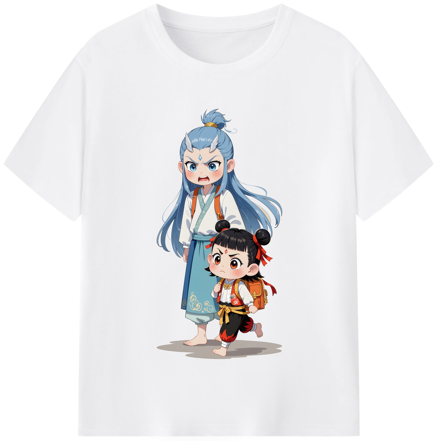 （画像用） Ne Zha 2 ナタ 魔童の大暴れ 綿100％半袖Tシャツ（フロントプリント）