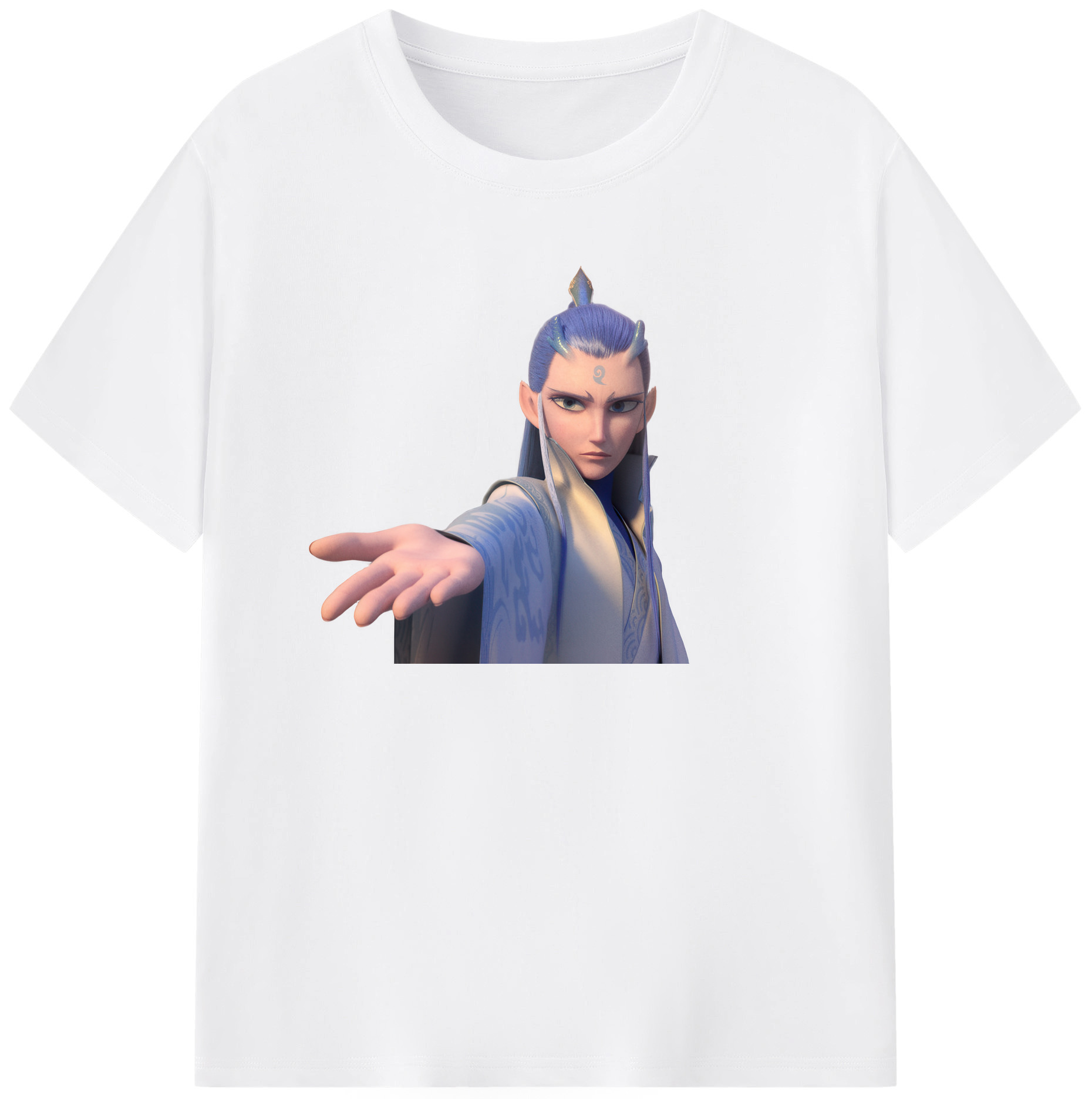 （画像用） Ne Zha 2 ナタ 魔童の大暴れ 綿100％半袖Tシャツ（フロントプリント）