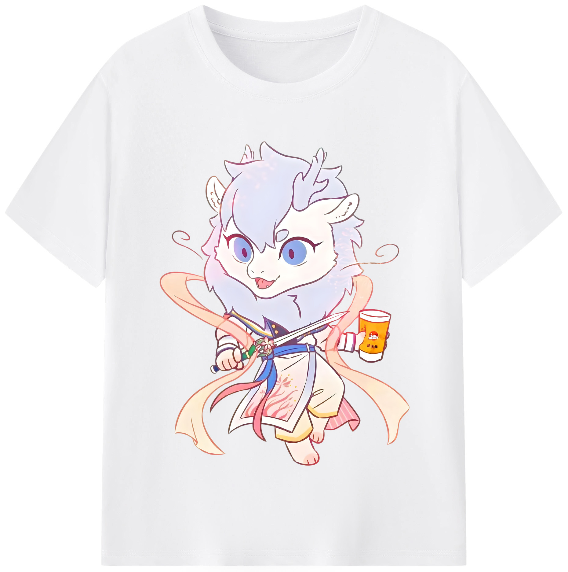 （画像用） Ne Zha 2 ナタ 魔童の大暴れ 綿100％半袖Tシャツ（フロントプリント）