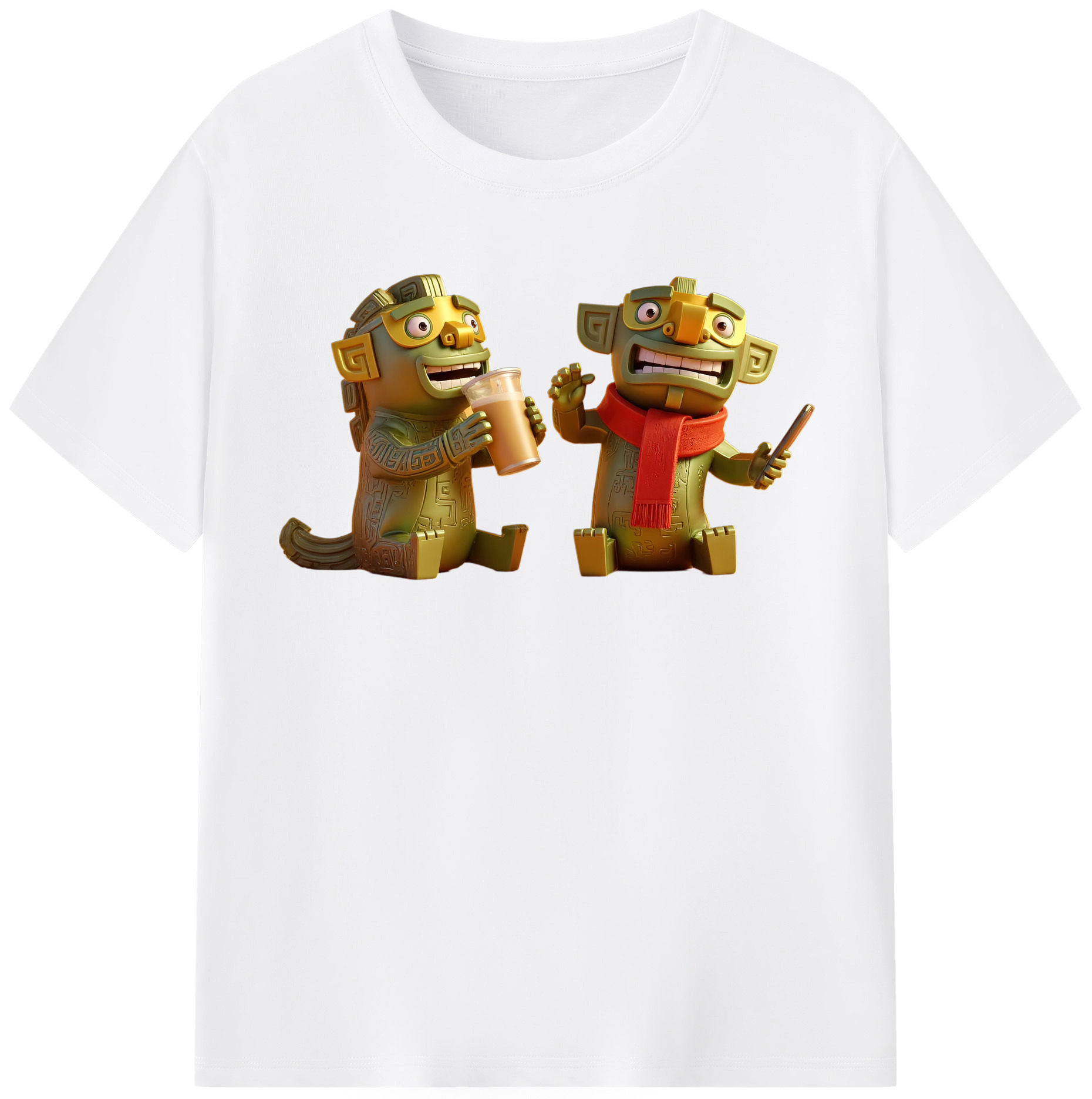 （画像用） Ne Zha 2 ナタ 魔童の大暴れ 綿100％半袖Tシャツ（フロントプリント）