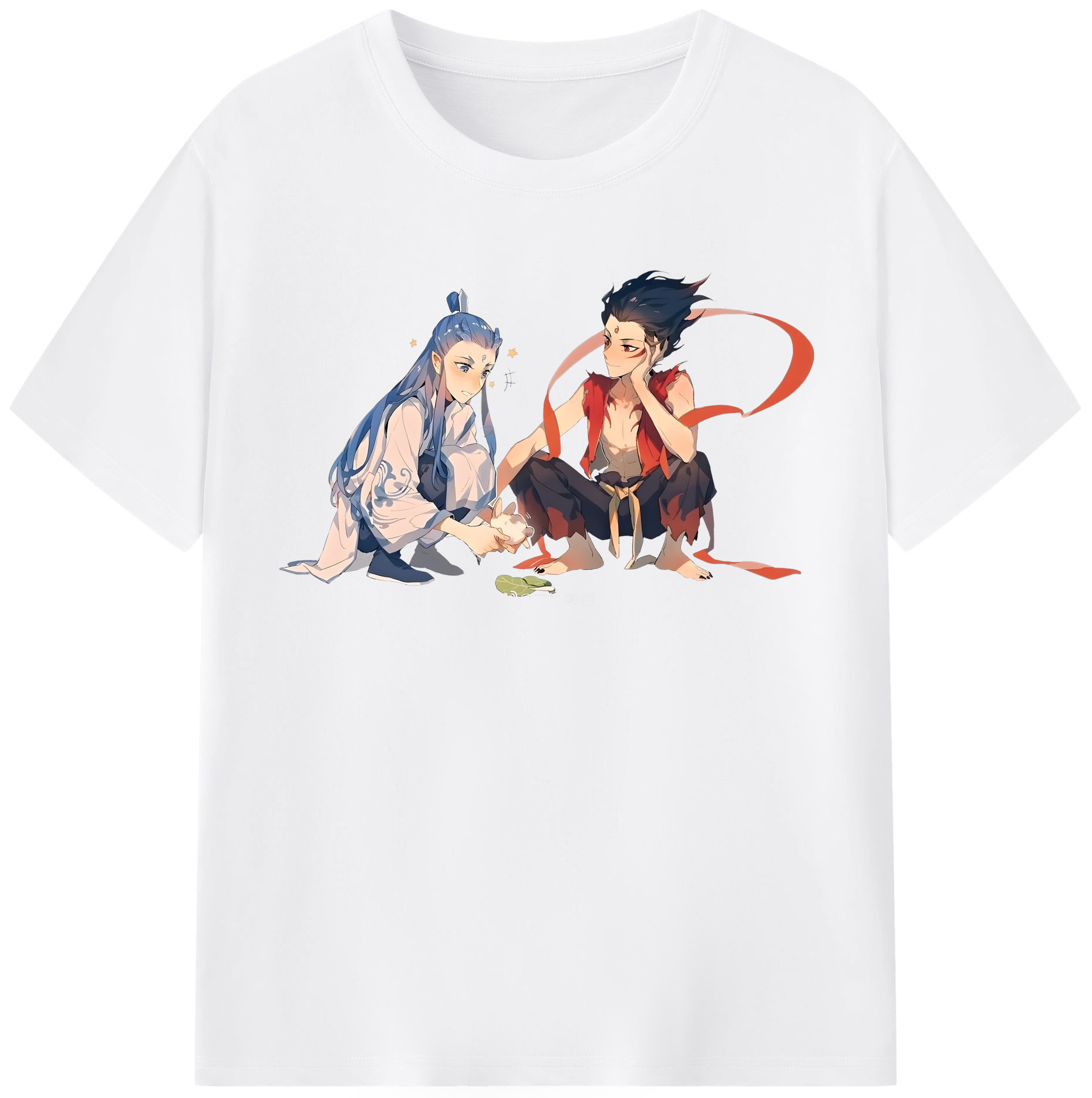 （画像用） Ne Zha 2 ナタ 魔童の大暴れ 綿100％半袖Tシャツ（フロントプリント）