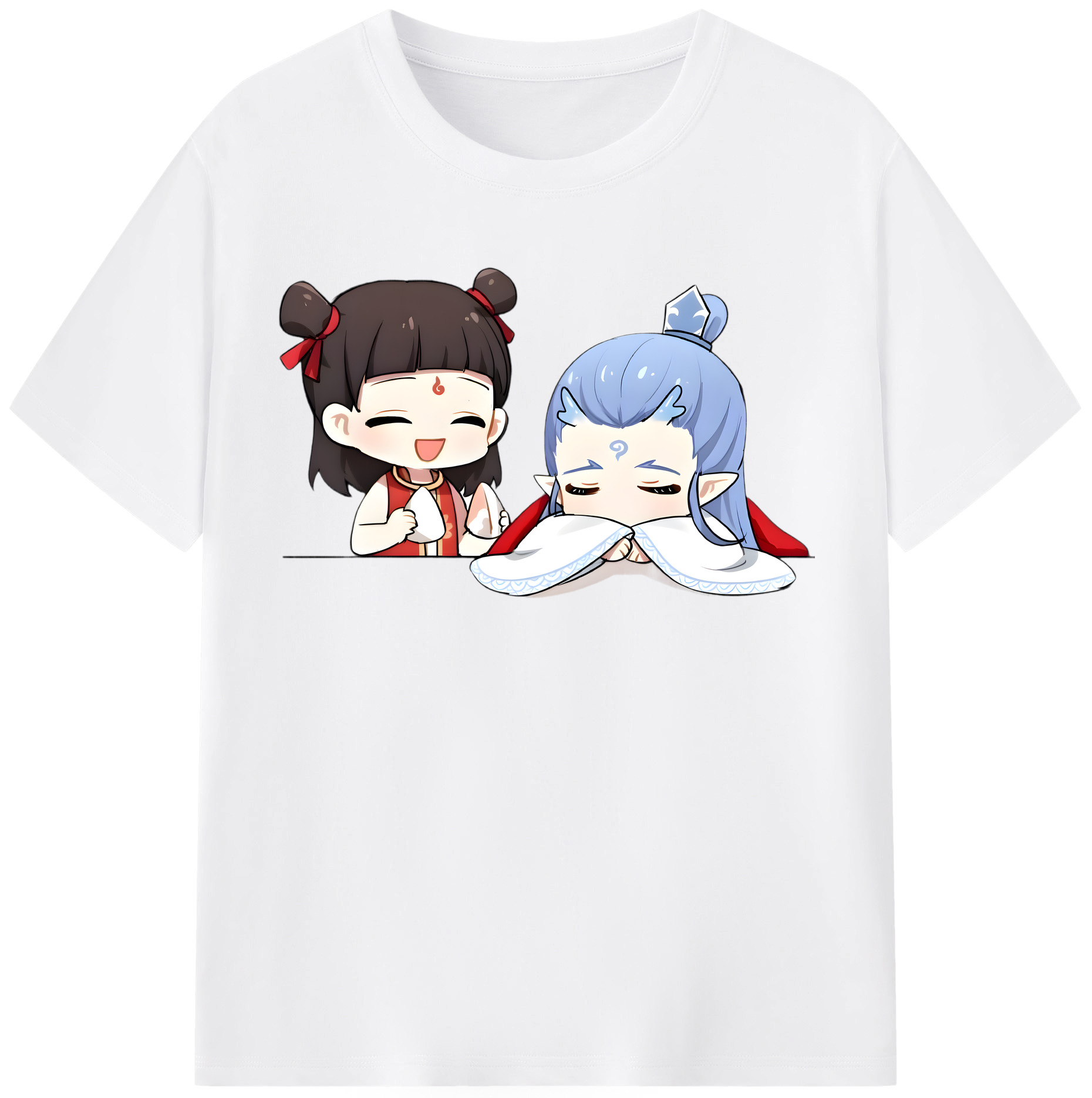 （画像用） Ne Zha 2 ナタ 魔童の大暴れ 綿100％半袖Tシャツ（フロントプリント）