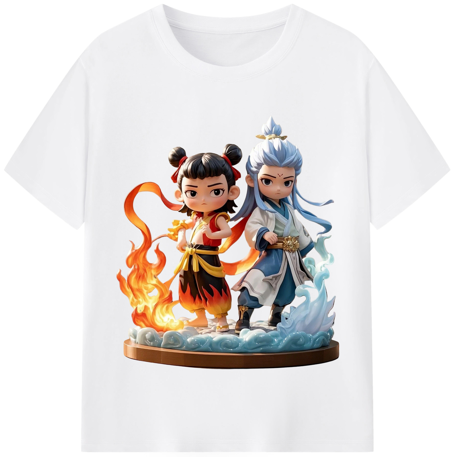 （画像用） Ne Zha 2 ナタ 魔童の大暴れ 綿100％半袖Tシャツ（フロントプリント）