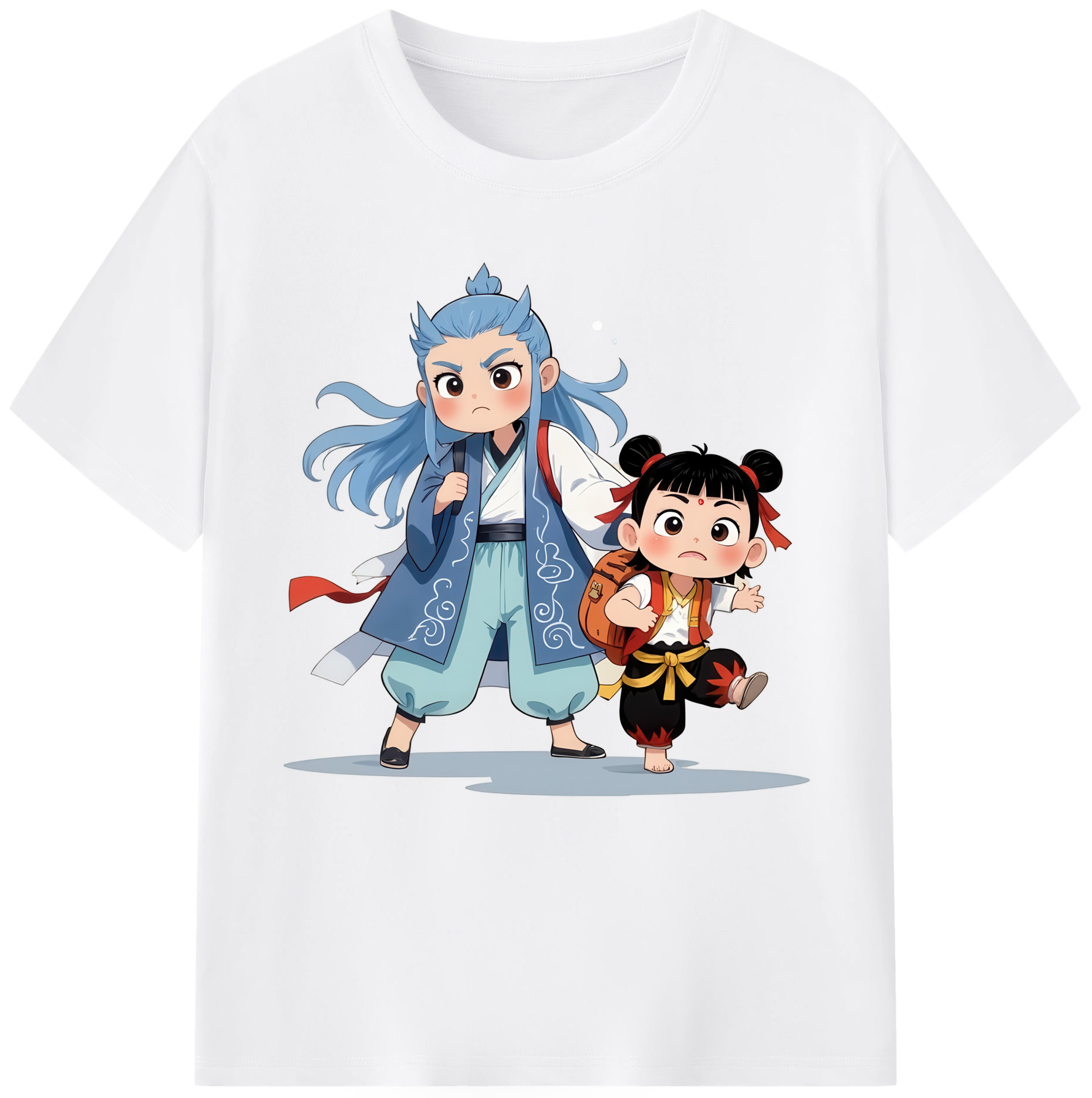 （画像用） Ne Zha 2 ナタ 魔童の大暴れ 綿100％半袖Tシャツ（フロントプリント）