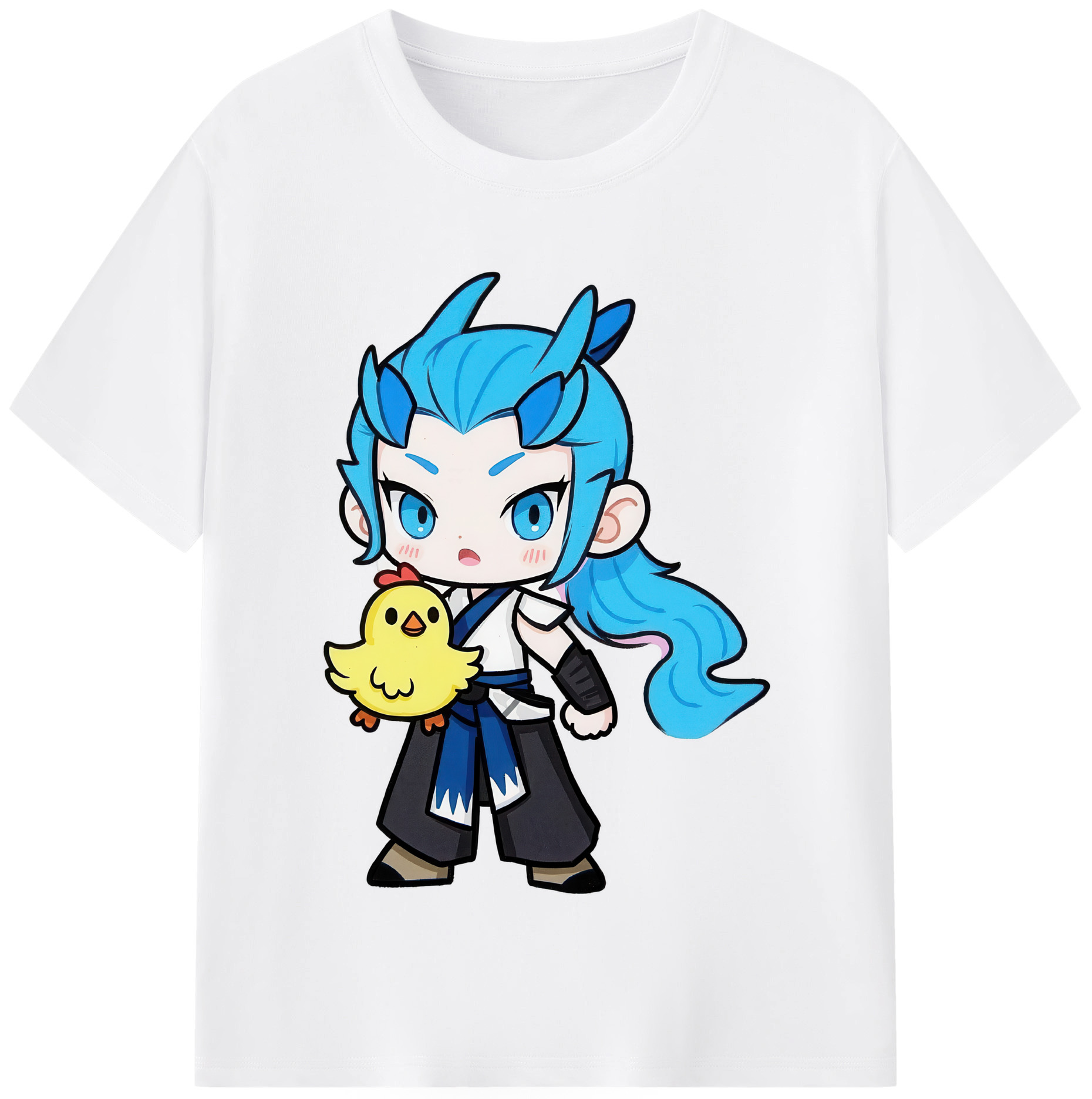 （画像用） Ne Zha 2 ナタ 魔童の大暴れ 綿100％半袖Tシャツ（フロントプリント）