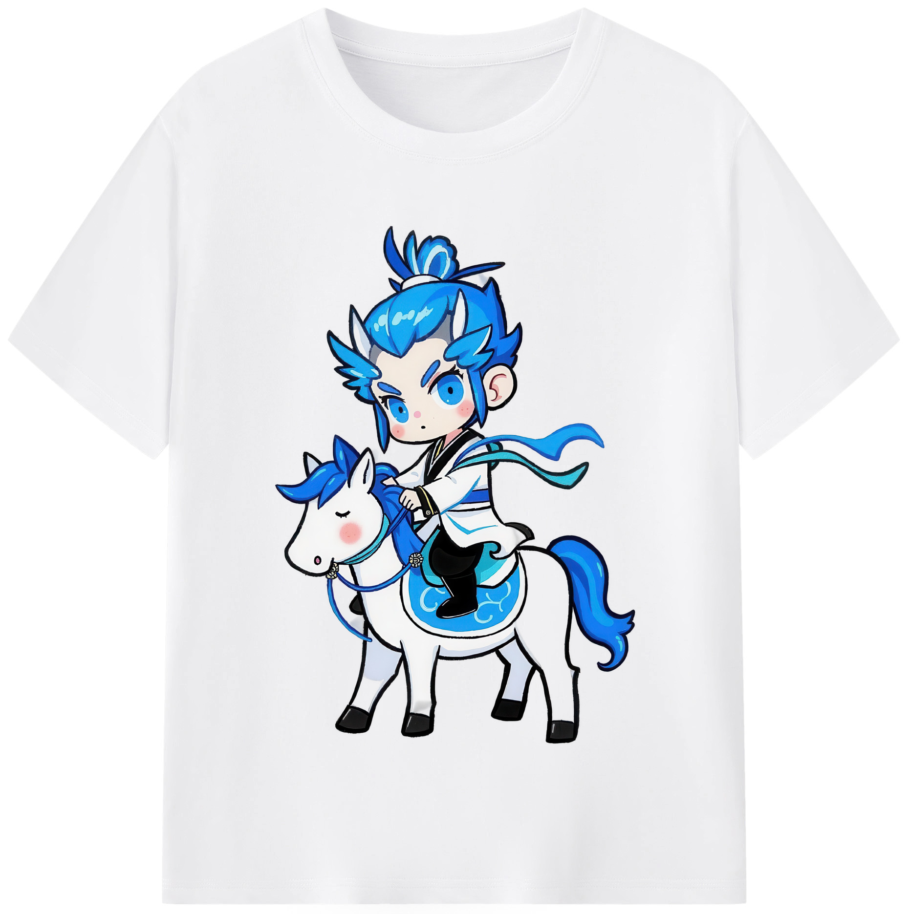 （画像用） Ne Zha 2 ナタ 魔童の大暴れ 綿100％半袖Tシャツ（フロントプリント）