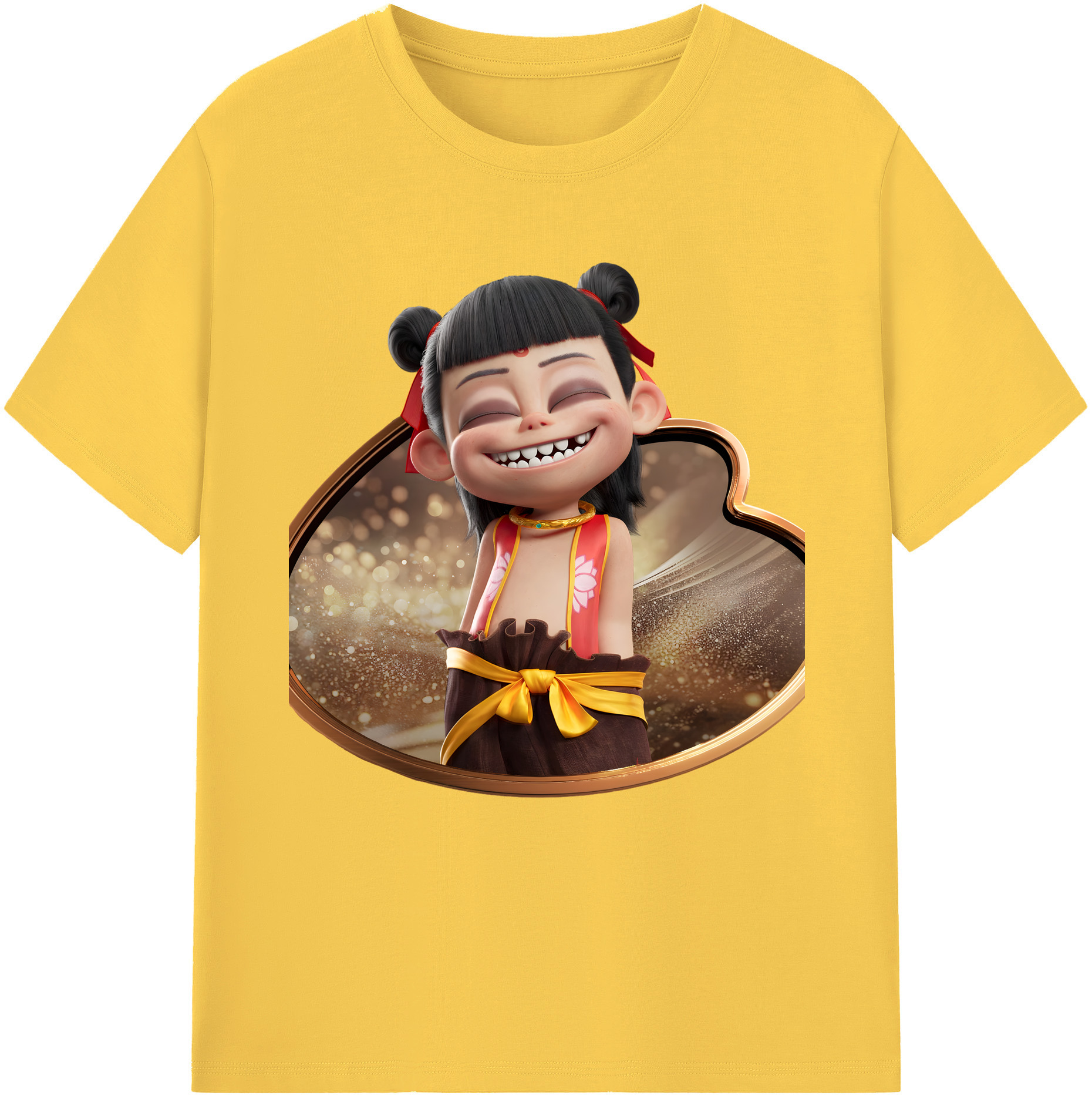 （画像用） Ne Zha 2 ナタ 魔童の大暴れ 綿100％半袖Tシャツ（フロントプリント）