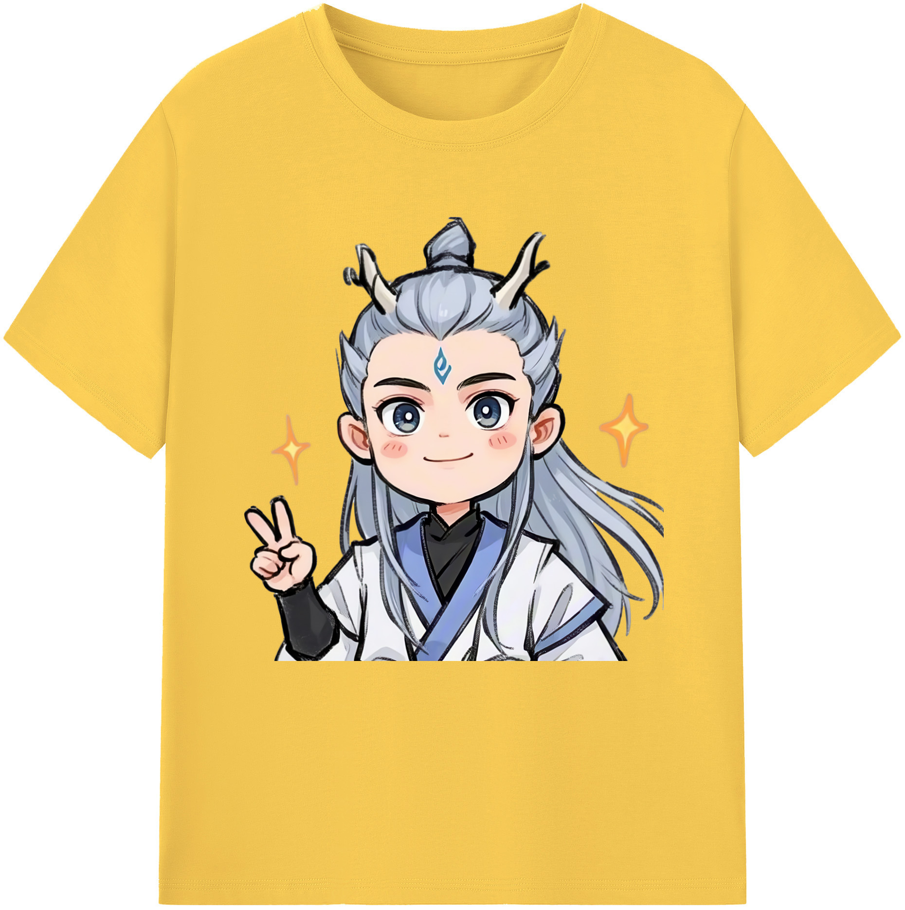 （画像用） Ne Zha 2 ナタ 魔童の大暴れ 綿100％半袖Tシャツ（フロントプリント）
