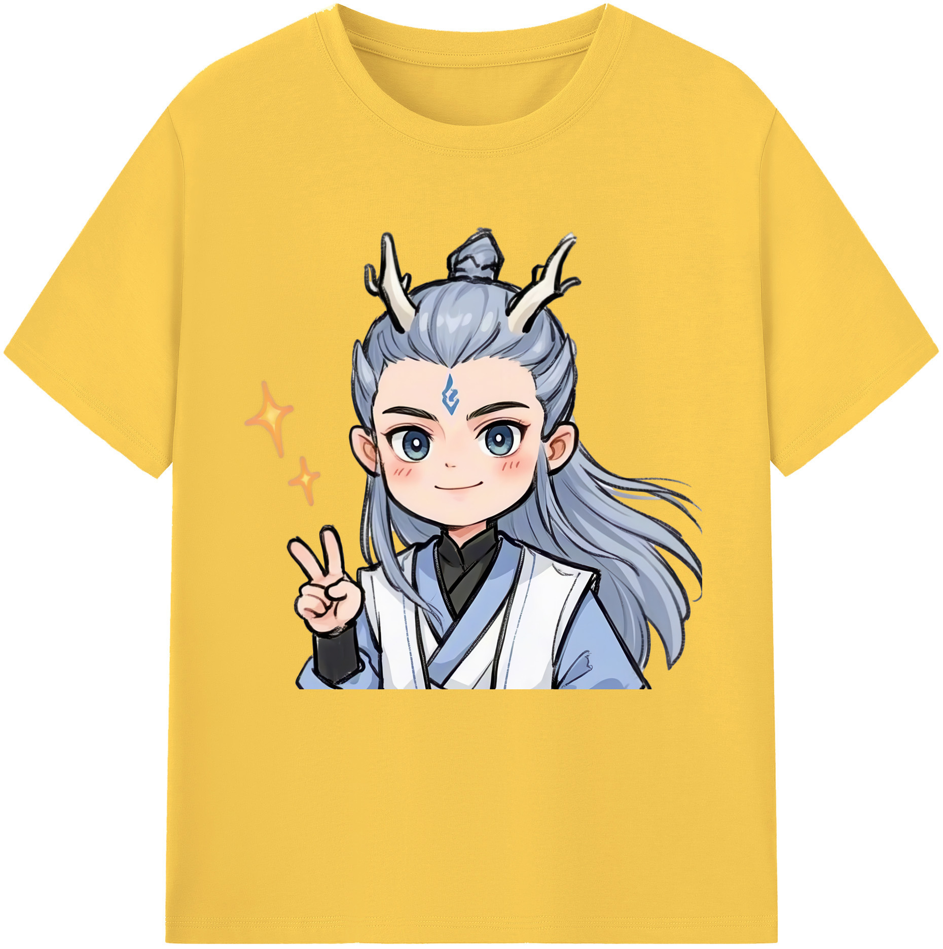 （画像用） Ne Zha 2 ナタ 魔童の大暴れ 綿100％半袖Tシャツ（フロントプリント）
