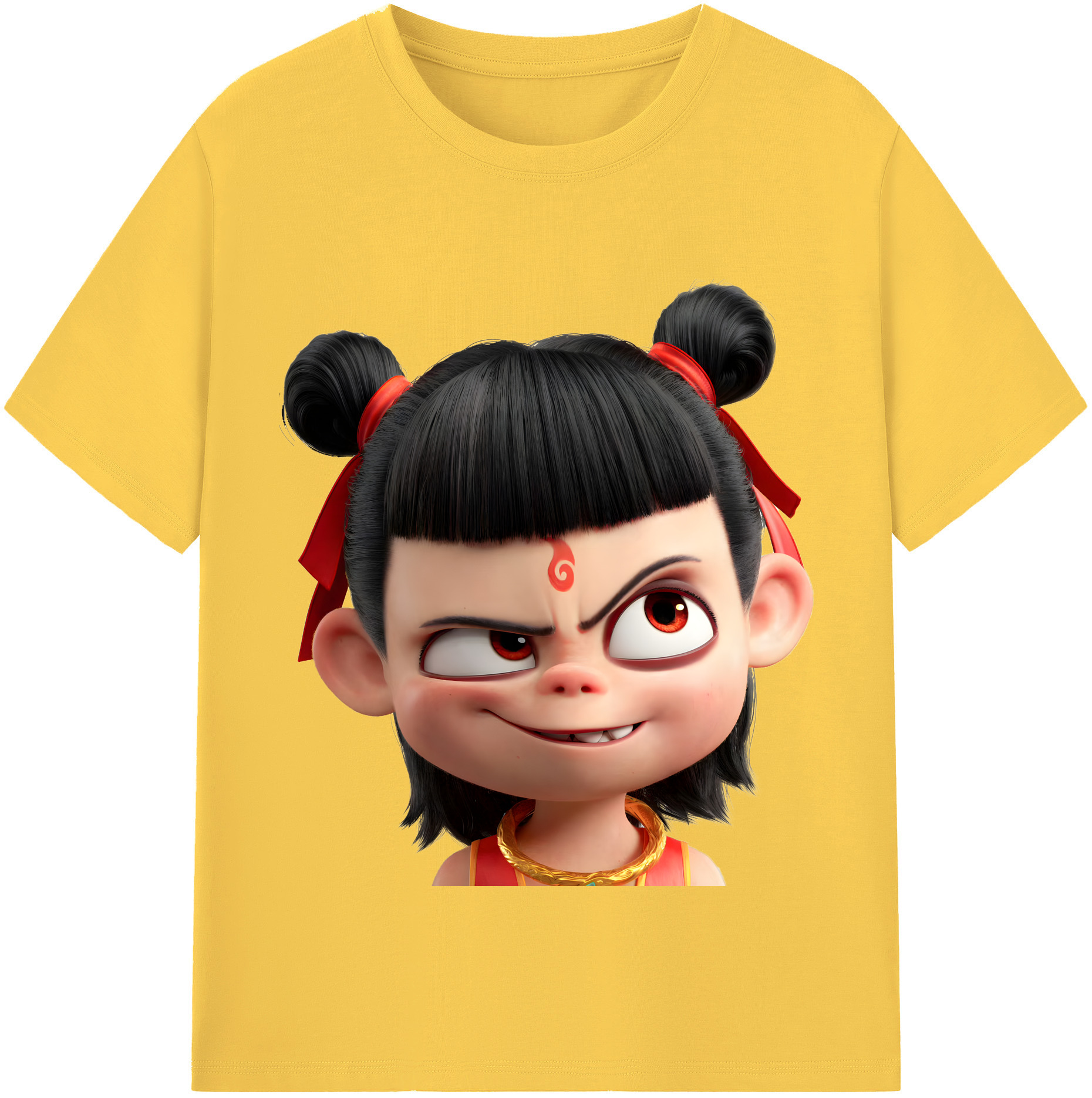 （画像用） Ne Zha 2 ナタ 魔童の大暴れ 綿100％半袖Tシャツ（フロントプリント）