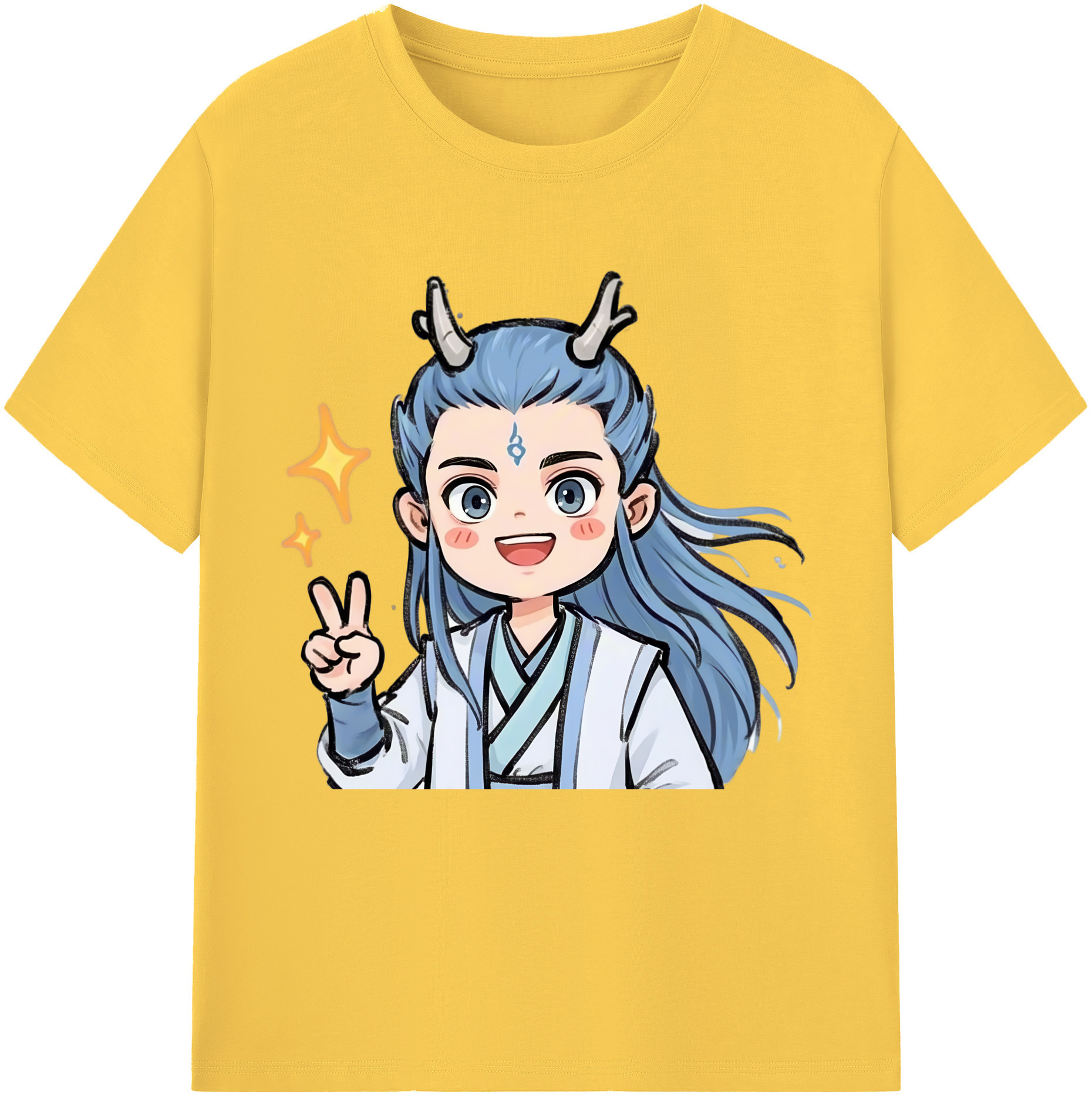 （画像用） Ne Zha 2 ナタ 魔童の大暴れ 綿100％半袖Tシャツ（フロントプリント）