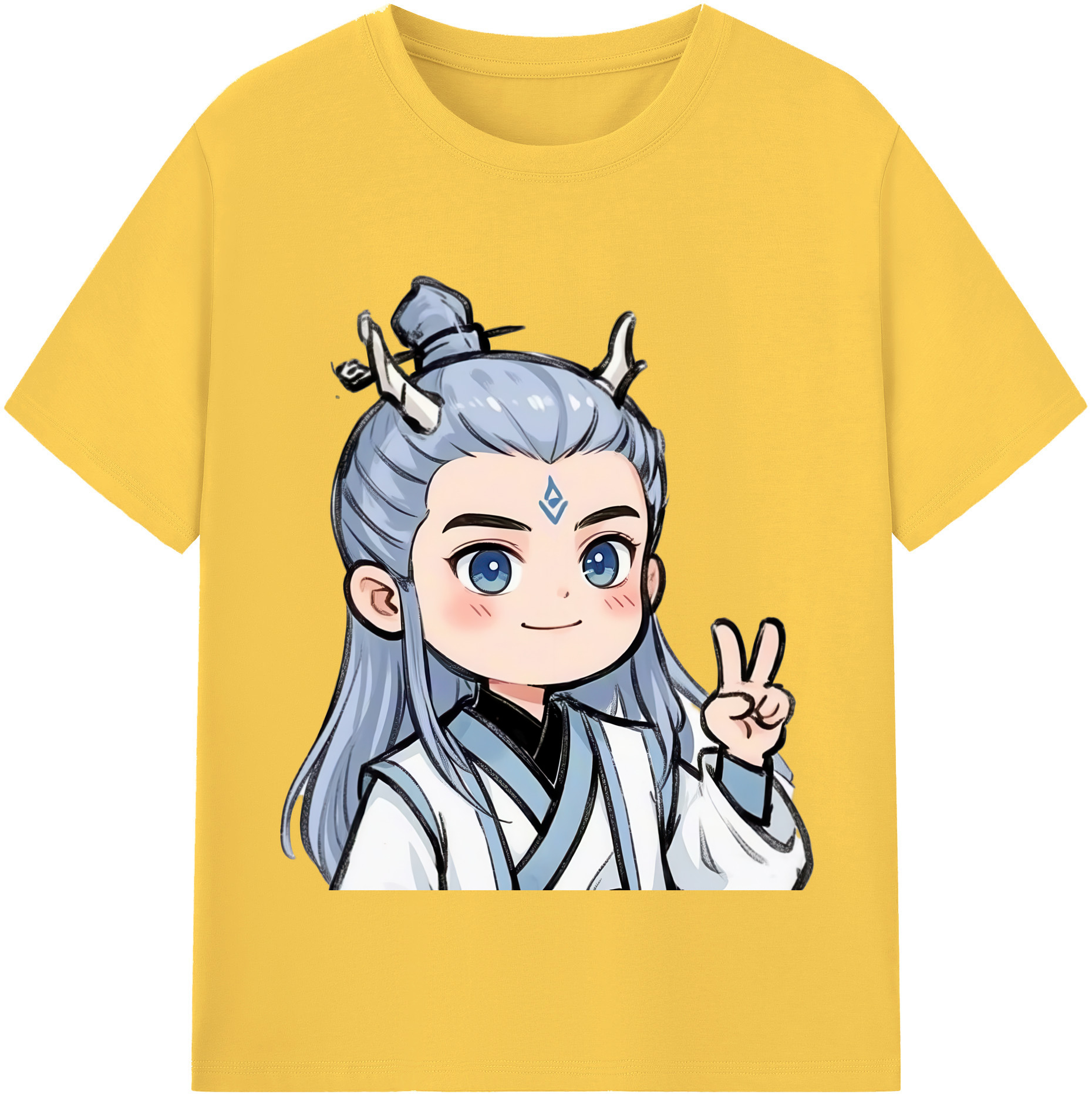 （画像用） Ne Zha 2 ナタ 魔童の大暴れ 綿100％半袖Tシャツ（フロントプリント）