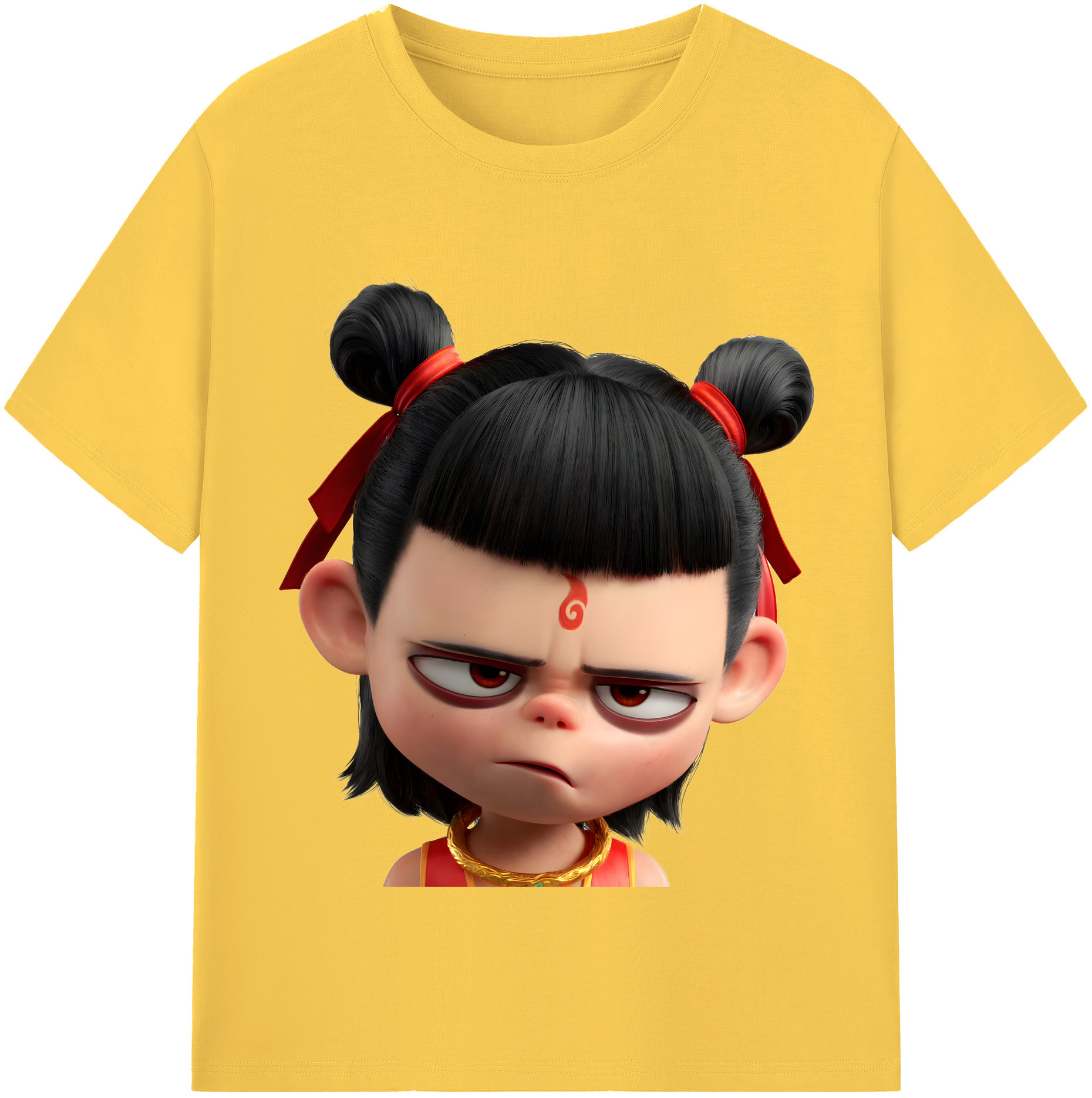 （画像用） Ne Zha 2 ナタ 魔童の大暴れ 綿100％半袖Tシャツ（フロントプリント）