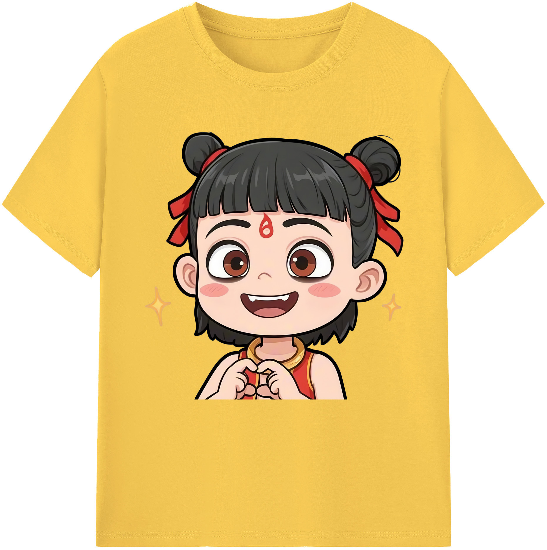 （画像用） Ne Zha 2 ナタ 魔童の大暴れ 綿100％半袖Tシャツ（フロントプリント）