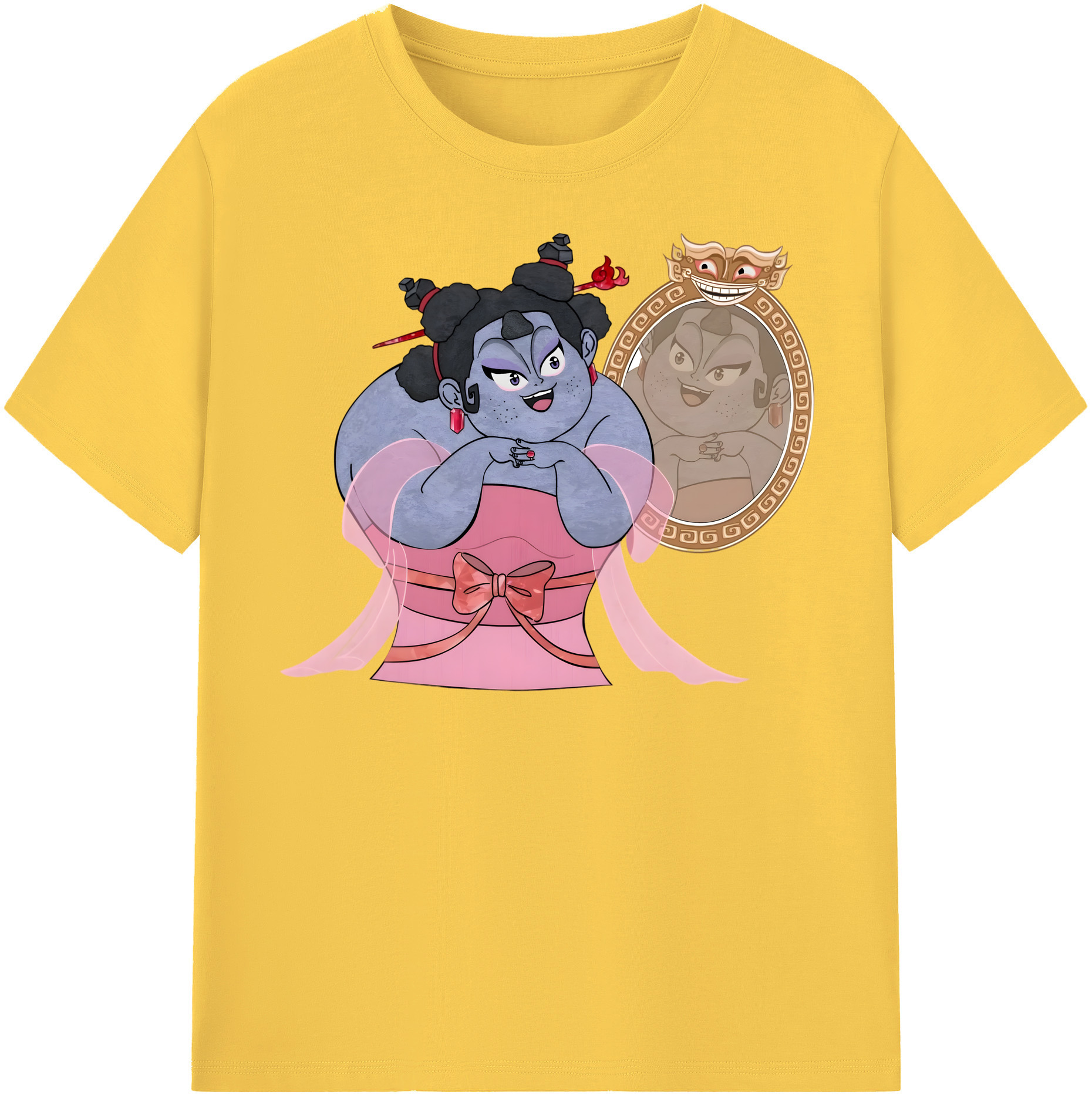 （画像用） Ne Zha 2 ナタ 魔童の大暴れ 綿100％半袖Tシャツ（フロントプリント）