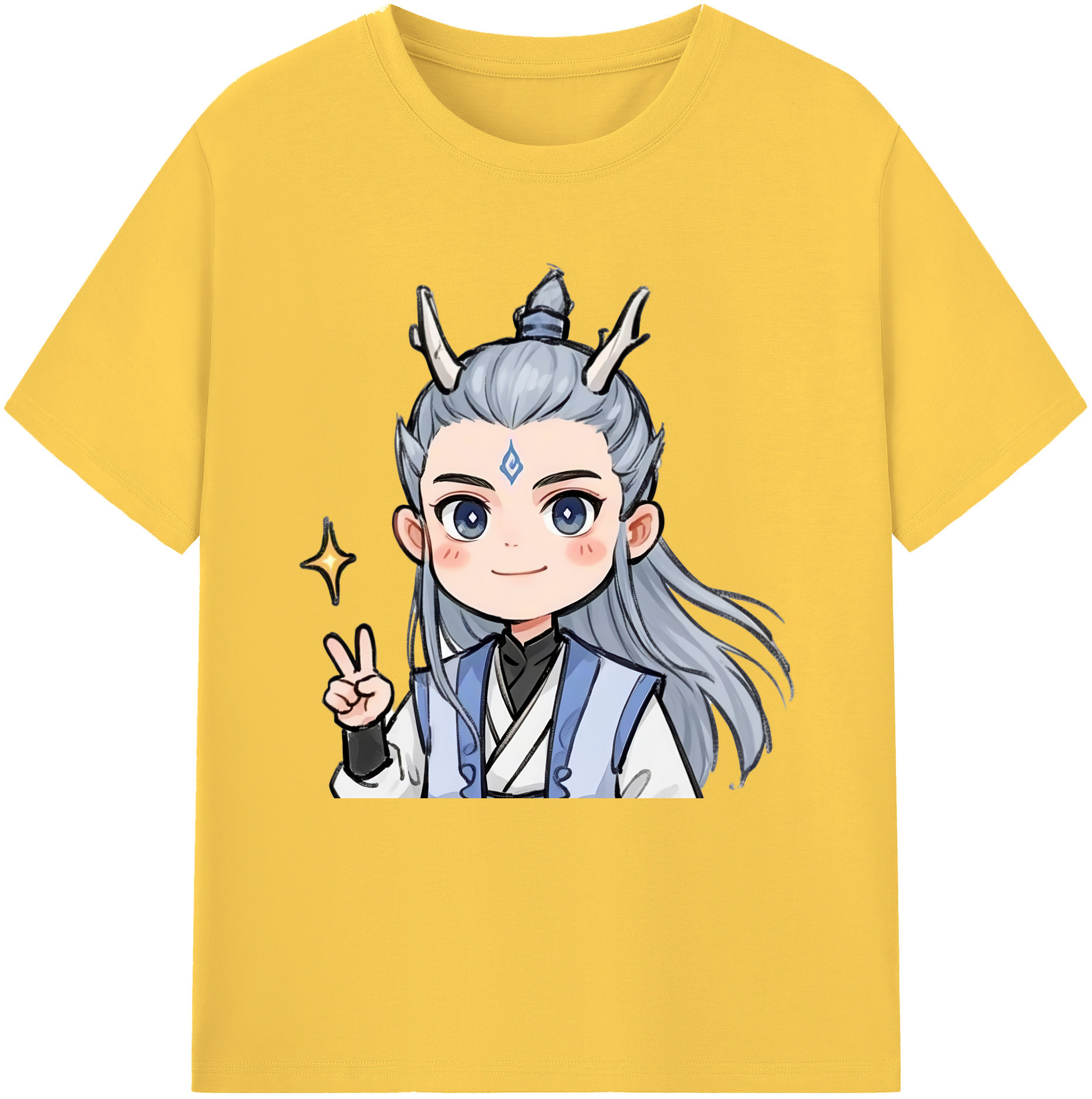 （画像用） Ne Zha 2 ナタ 魔童の大暴れ 綿100％半袖Tシャツ（フロントプリント）