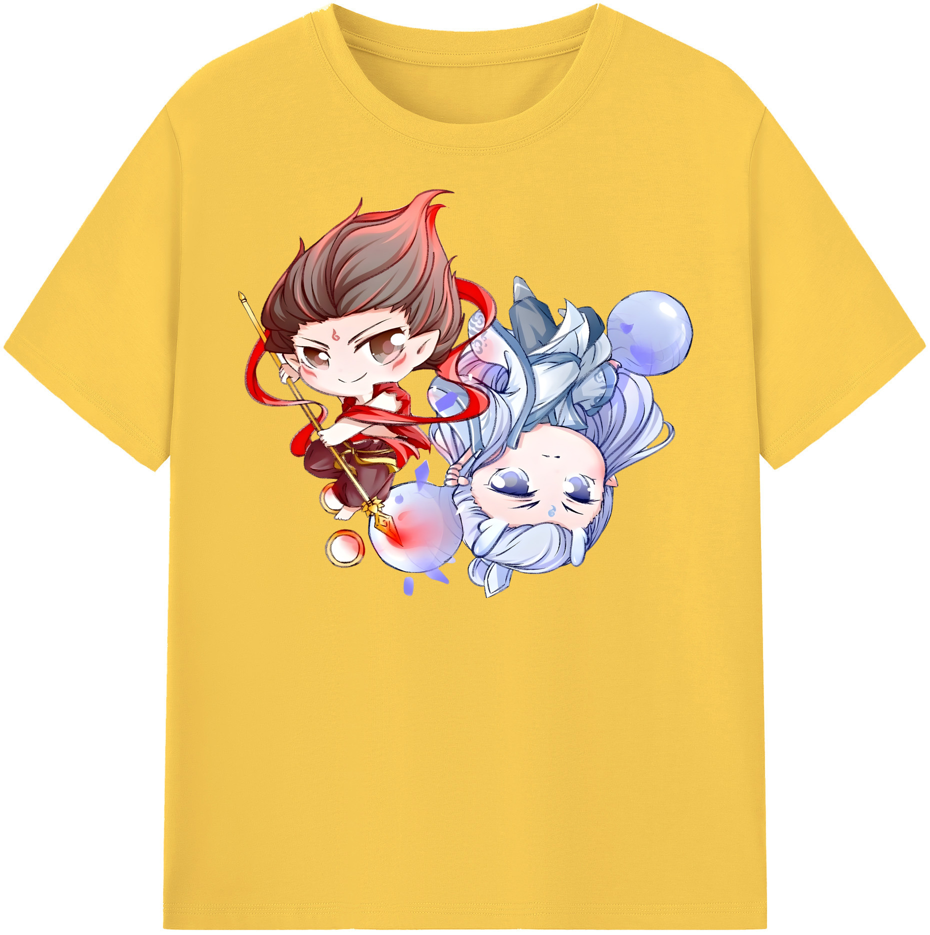 （画像用） Ne Zha 2 ナタ 魔童の大暴れ 綿100％半袖Tシャツ（フロントプリント）