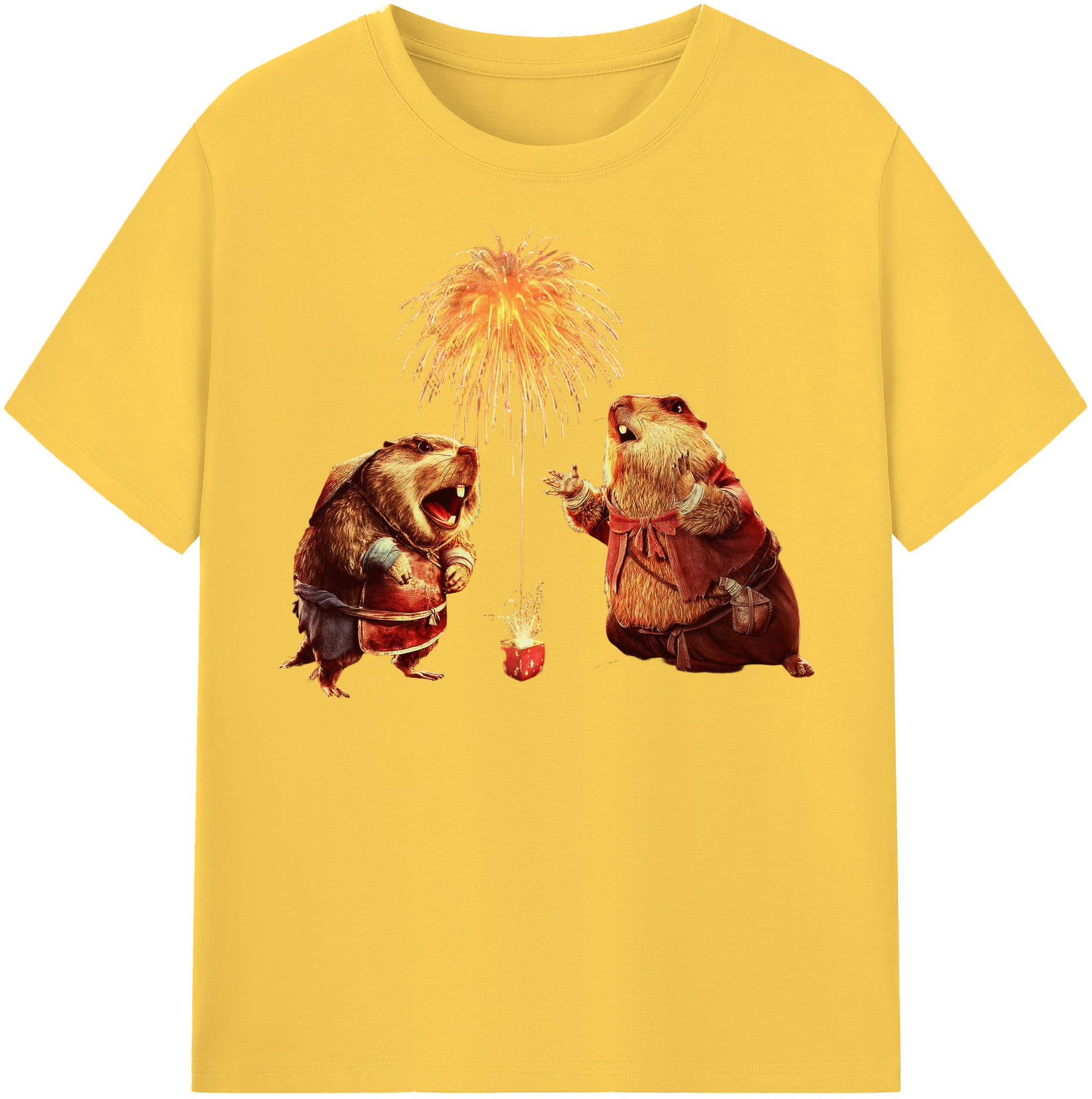 （画像用） Ne Zha 2 ナタ 魔童の大暴れ 綿100％半袖Tシャツ（フロントプリント）
