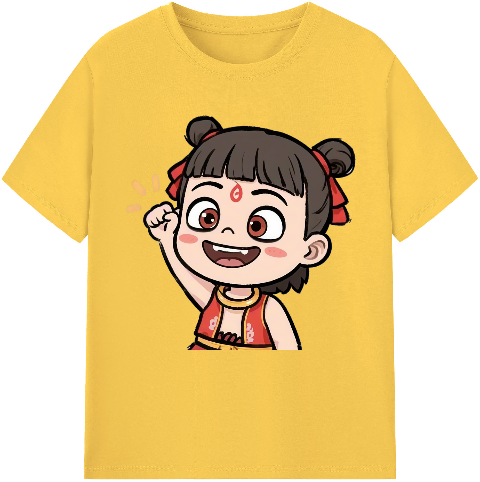 （画像用） Ne Zha 2 ナタ 魔童の大暴れ 綿100％半袖Tシャツ（フロントプリント）