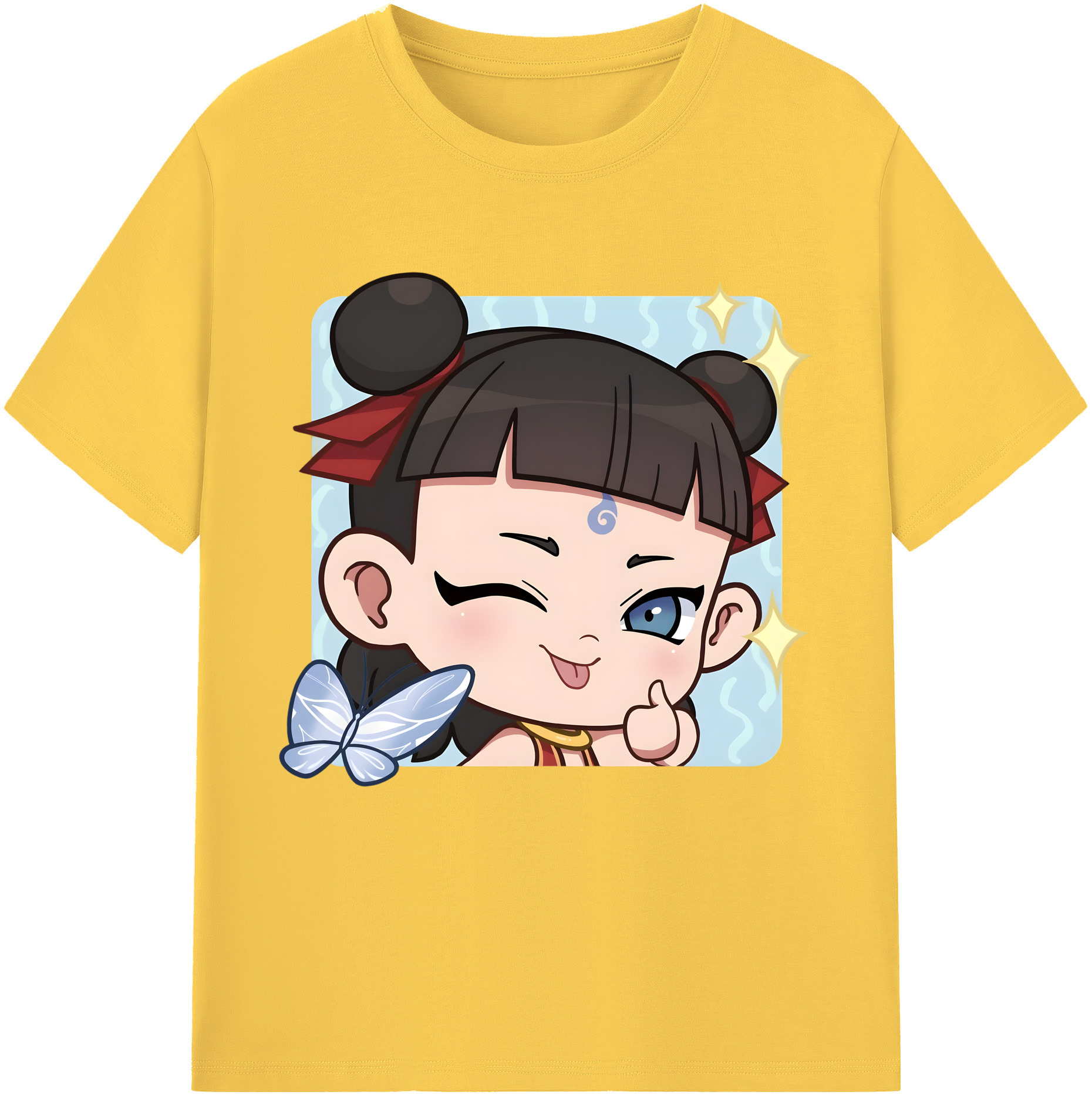（画像用） Ne Zha 2 ナタ 魔童の大暴れ 綿100％半袖Tシャツ（フロントプリント）