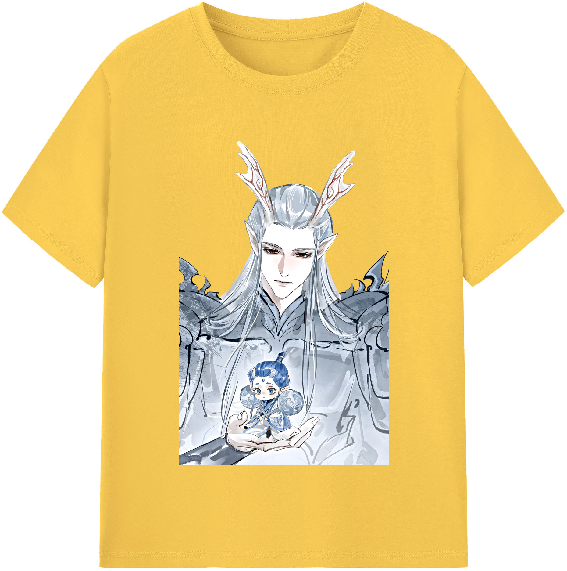 （画像用） Ne Zha 2 ナタ 魔童の大暴れ 綿100％半袖Tシャツ（フロントプリント）