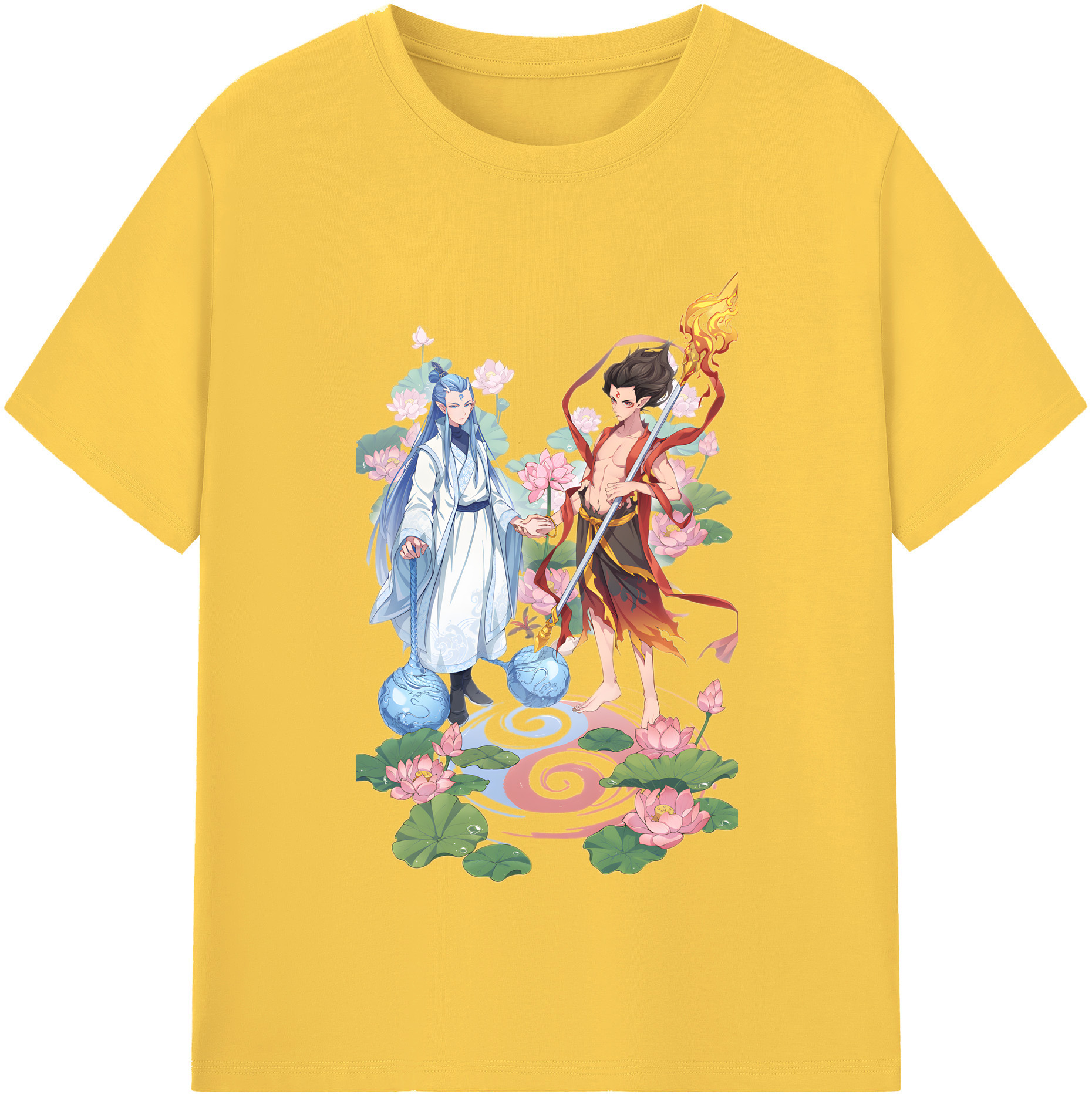 （画像用） Ne Zha 2 ナタ 魔童の大暴れ 綿100％半袖Tシャツ（フロントプリント）