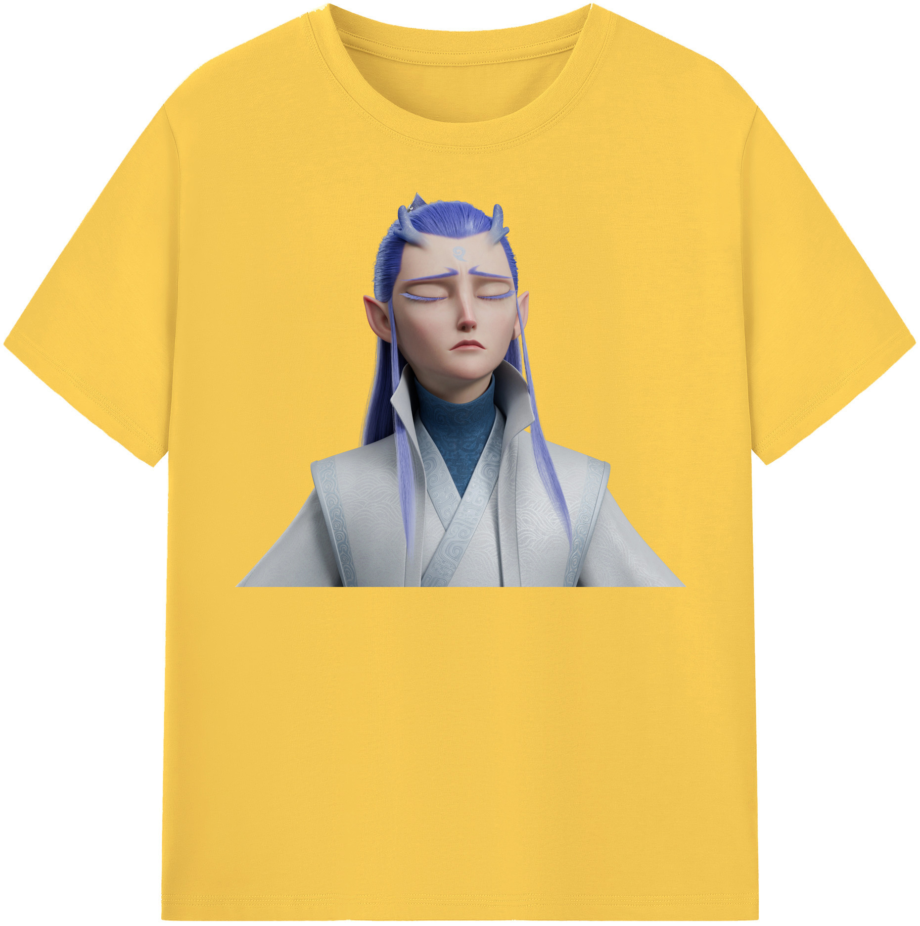 （画像用） Ne Zha 2 ナタ 魔童の大暴れ 綿100％半袖Tシャツ（フロントプリント）