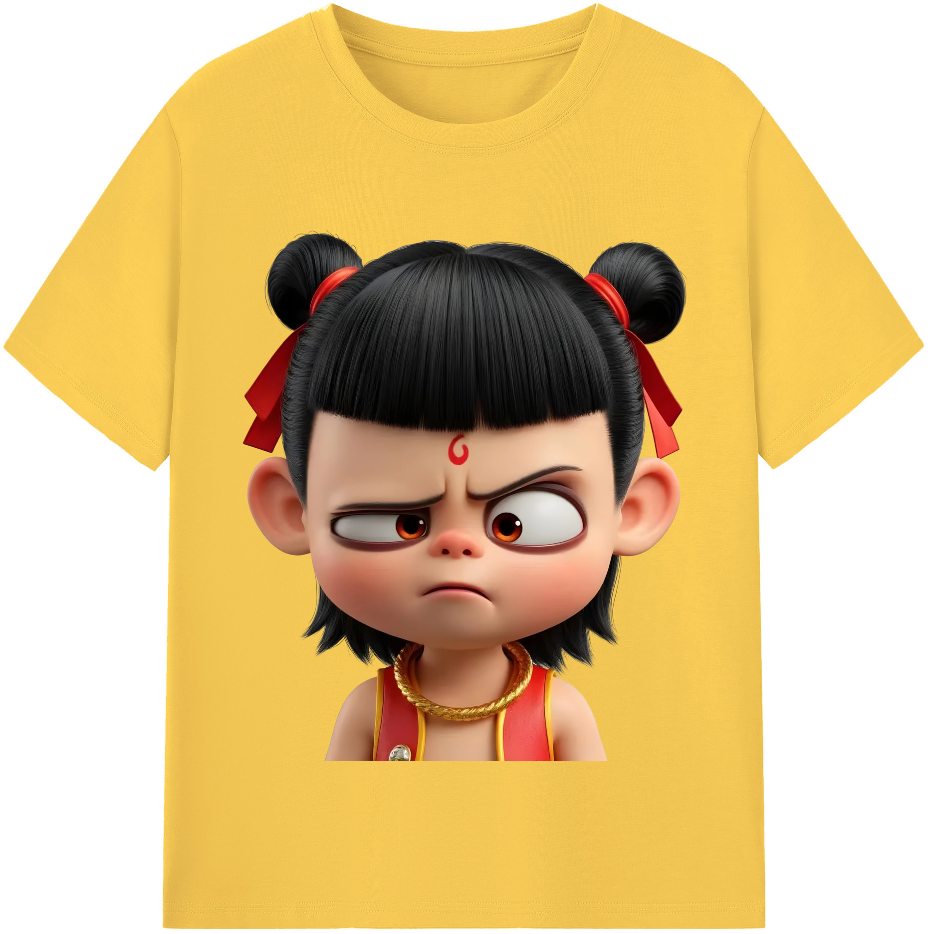 （画像用） Ne Zha 2 ナタ 魔童の大暴れ 綿100％半袖Tシャツ（フロントプリント）
