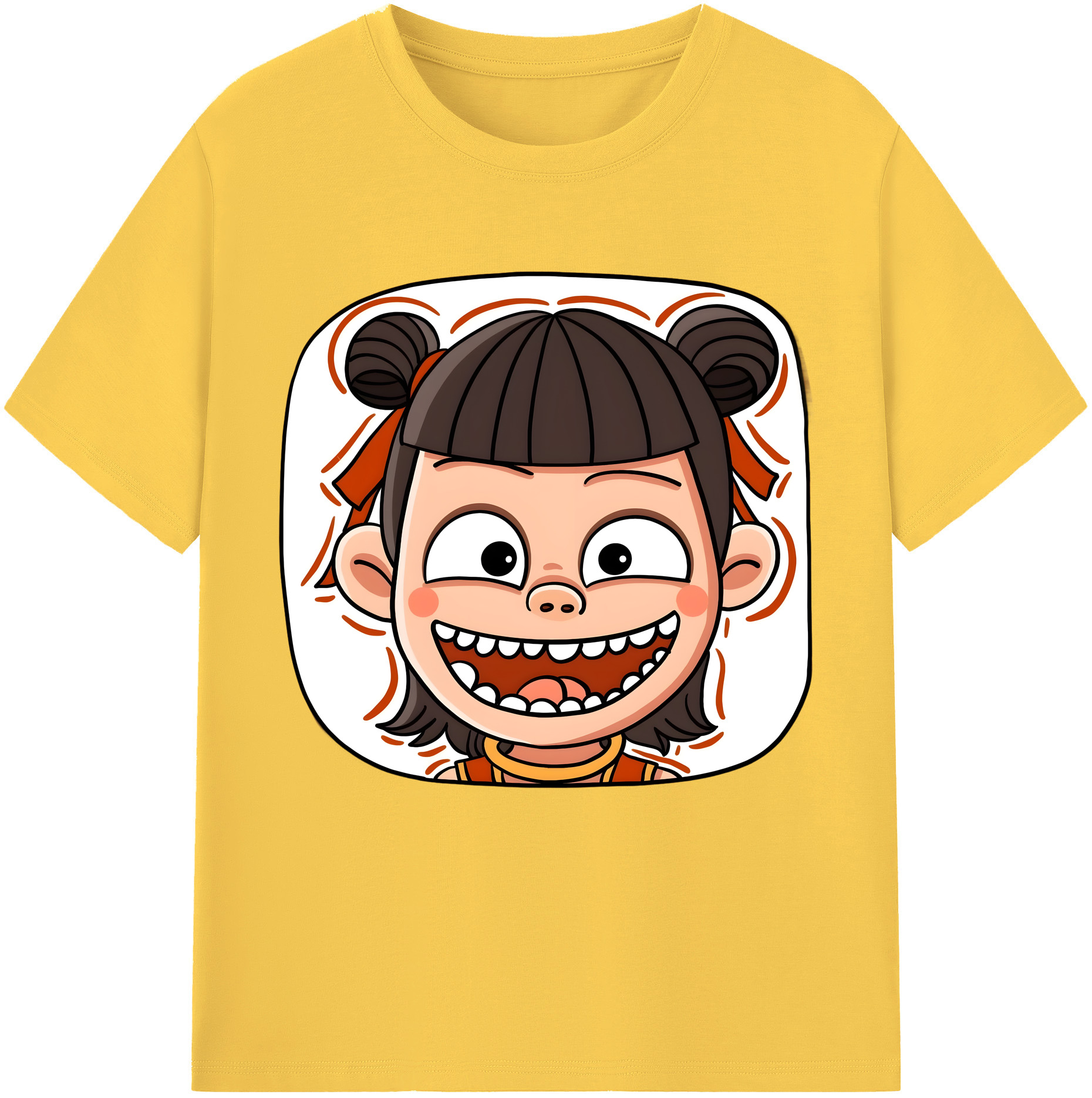 （画像用） Ne Zha 2 ナタ 魔童の大暴れ 綿100％半袖Tシャツ（フロントプリント）