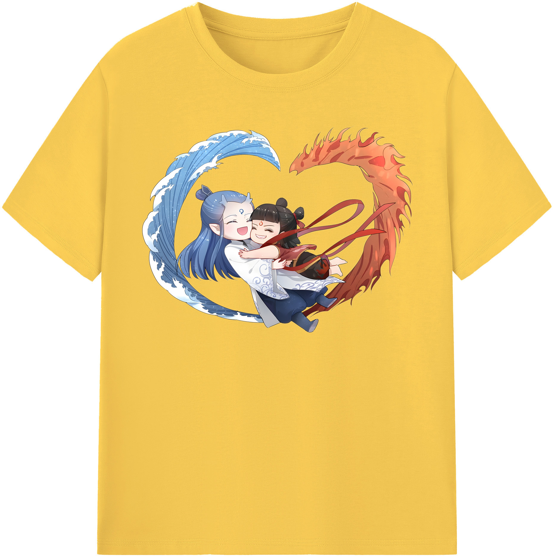 （画像用） Ne Zha 2 ナタ 魔童の大暴れ 綿100％半袖Tシャツ（フロントプリント）