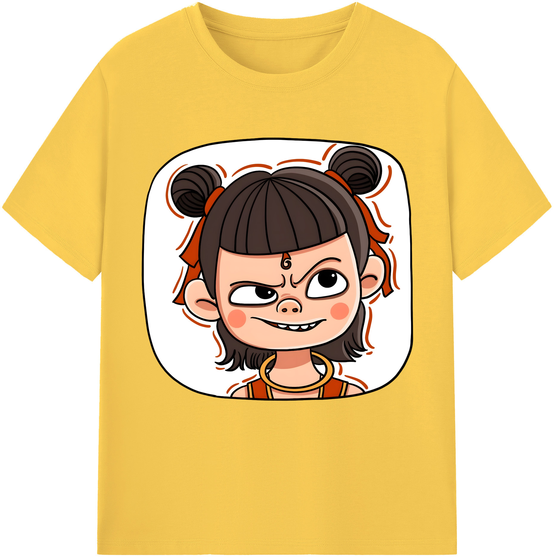（画像用） Ne Zha 2 ナタ 魔童の大暴れ 綿100％半袖Tシャツ（フロントプリント）