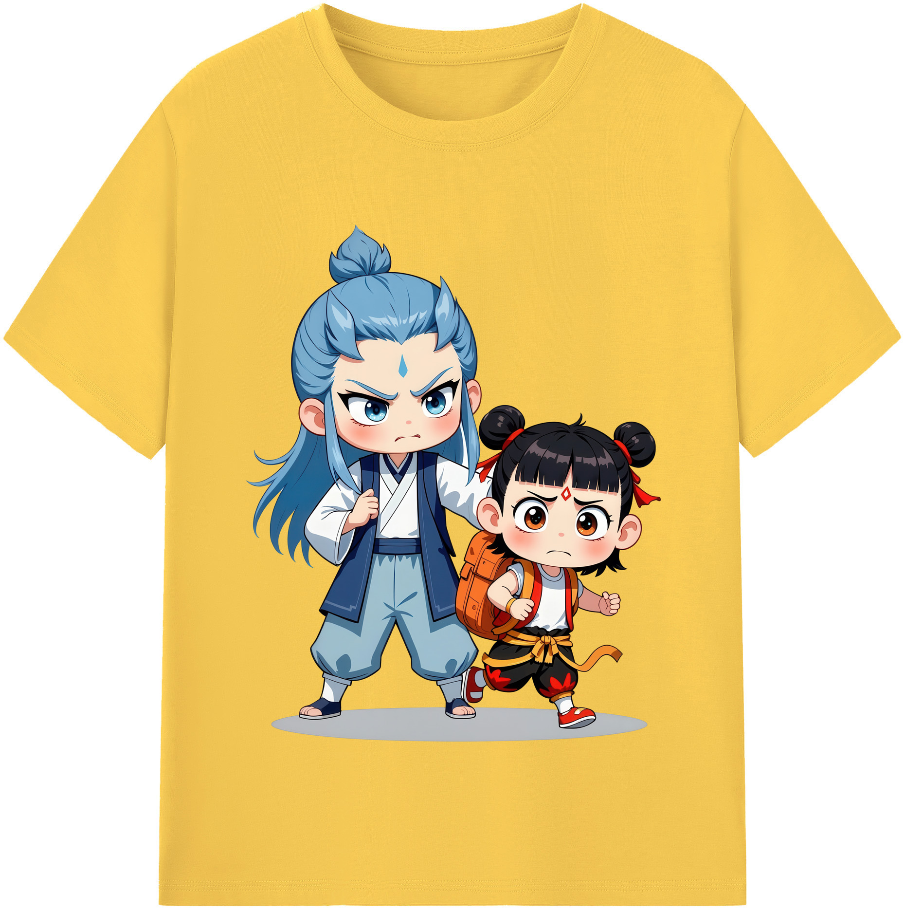 （画像用） Ne Zha 2 ナタ 魔童の大暴れ 綿100％半袖Tシャツ（フロントプリント）