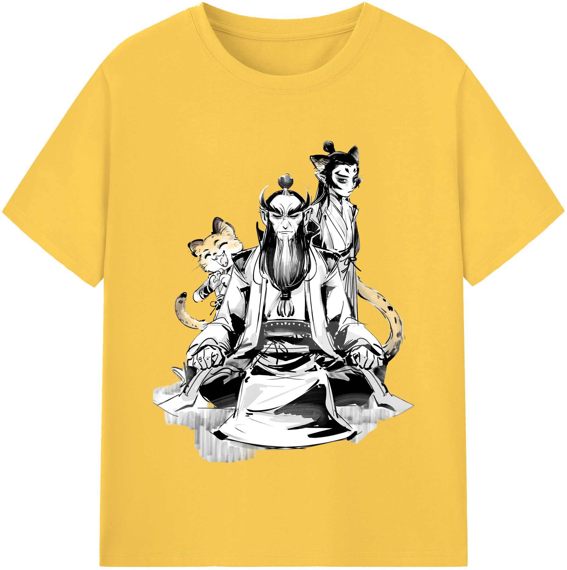 （画像用） Ne Zha 2 ナタ 魔童の大暴れ 綿100％半袖Tシャツ（フロントプリント）